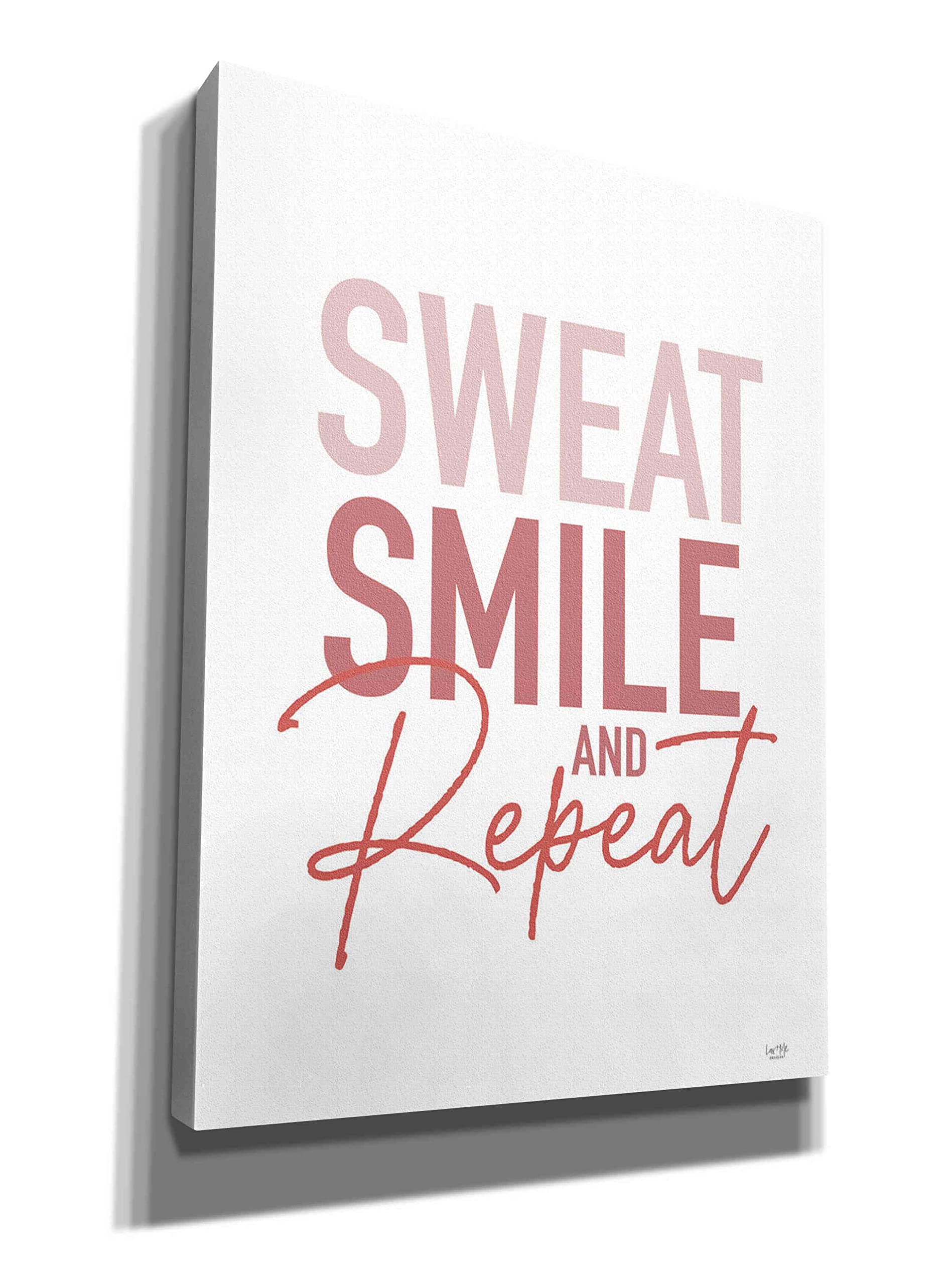 Epic Graffiti 'Sweat, Smile and Repeat' Motivational Wall Art - 40x54 Inch Canvas Print by Lux + Me Designs - Perfect for Gym, Home Office & Fitness Studio Decor
