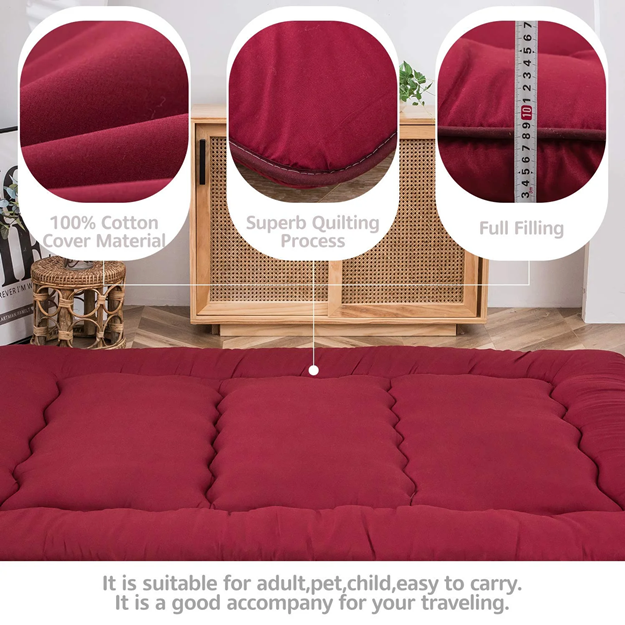 MAXYOYO Japanese Floor Futon Mattress - Portable Foldable Tatami Mattress for Guest Bed, Camping & Small Space Living | Comfortable Floor Sleeping Solution