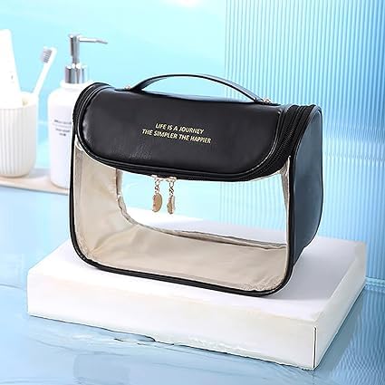 Eopzo Travel Makeup Bag - Waterproof Cosmetic Organizer for Women | Portable Shower & Toiletry Pouch | Perfect for Vacation, Gym & Business Trips | Essential Travel Accessories
