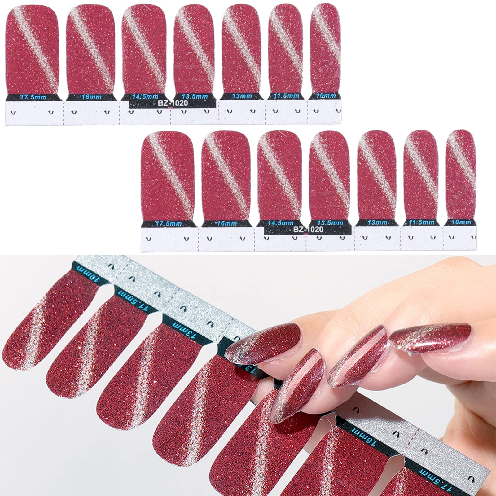 Premium Nail Polish Decals - 20 Unique Nail Art Stickers for Salon & Home Manicures | Waterproof DIY Nail Designs for Parties, Weddings & Special Occasions