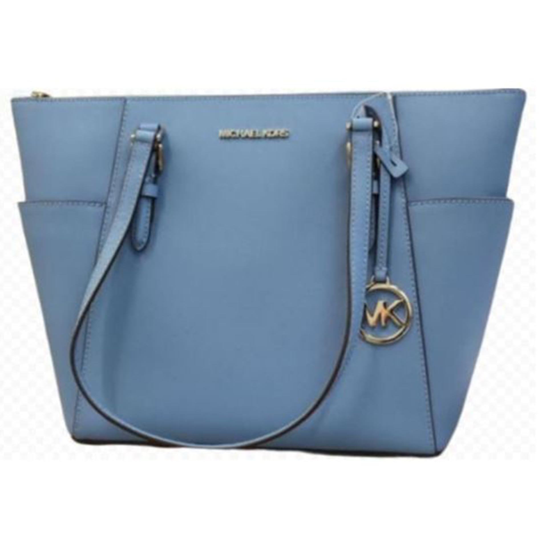 Michael Kors Charlotte Large Top Zip Tote Bag for Women - Stylish Leather Handbag with Spacious Interior, Perfect for Work, Travel & Everyday Use