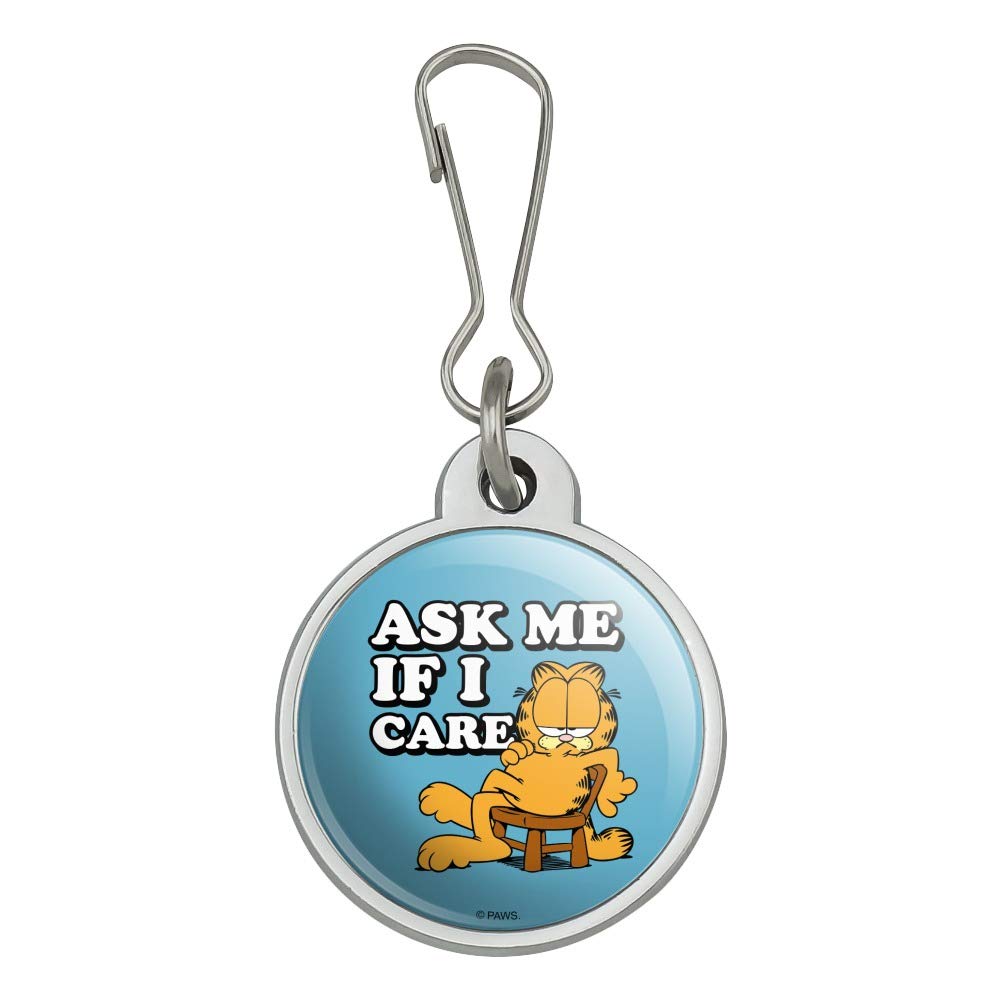 Garfield 'Ask Me If I Care' Zipper Pull Charm - Cute Cartoon Character Accessory for Jackets, Handbags, Purses & Backpacks | Fun Fashion Statement for Garfield Fans & Cat Lovers