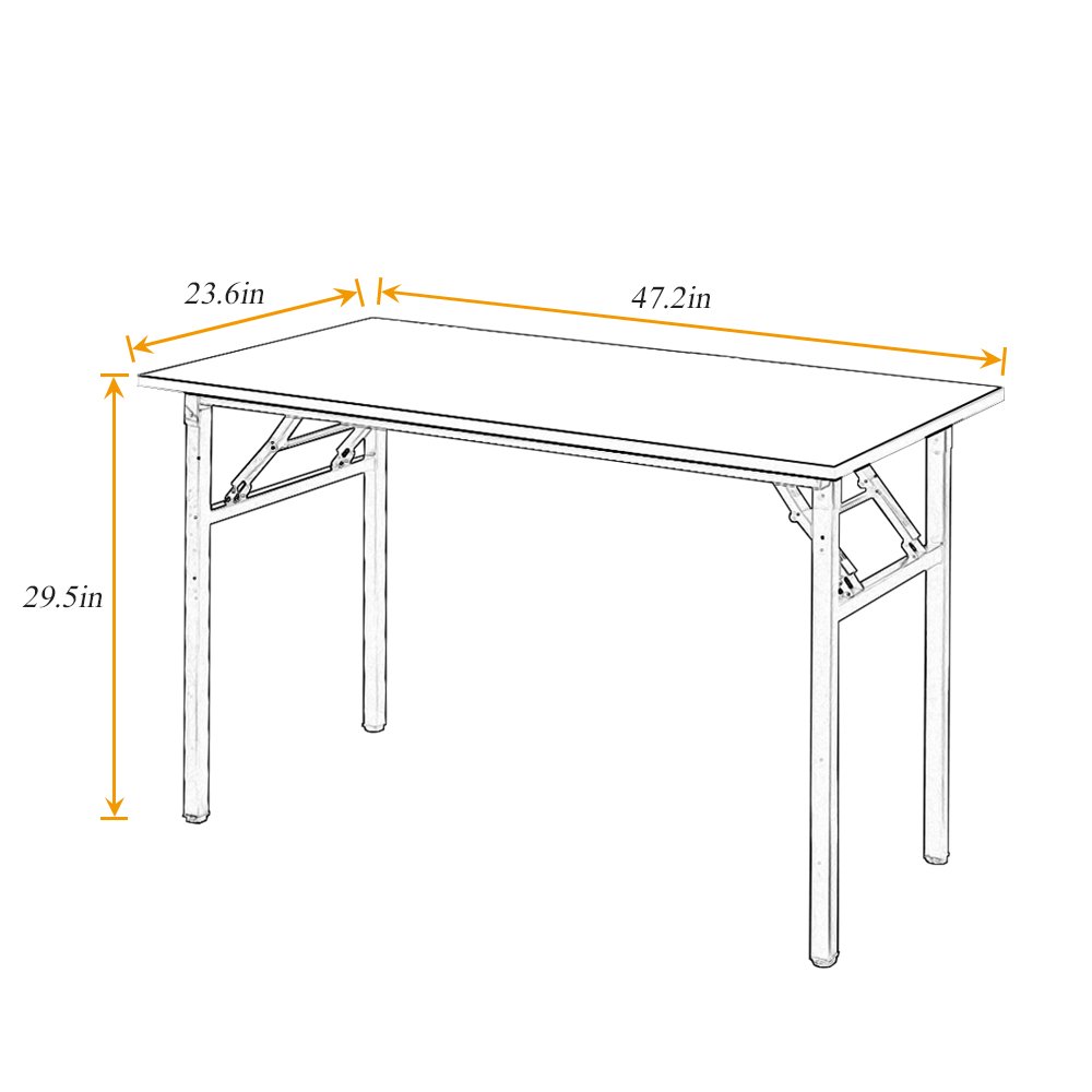SOGES Furniture 47-inch Folding Computer Desk - BIFMA Certified Office Workstation with No Assembly Required, Black (BHUS-AC5CB-120) - Perfect for Home Office, Gaming Setup & Small Space Workstations