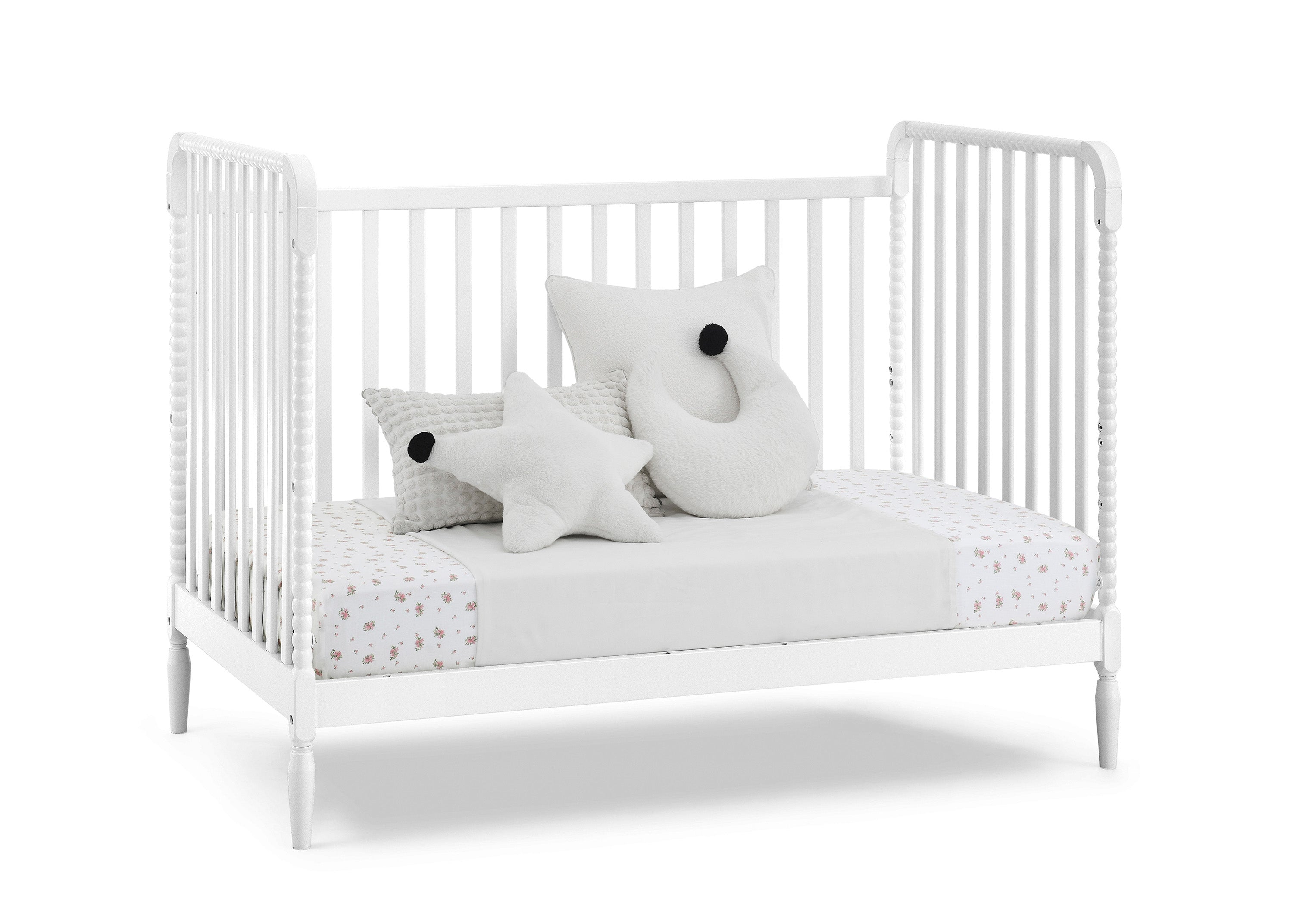 Lily 4-in-1 Convertible Baby Crib - White Nursery Furniture for Newborn to Toddler Bed | Perfect for Modern Nursery, Bedroom & Daycare