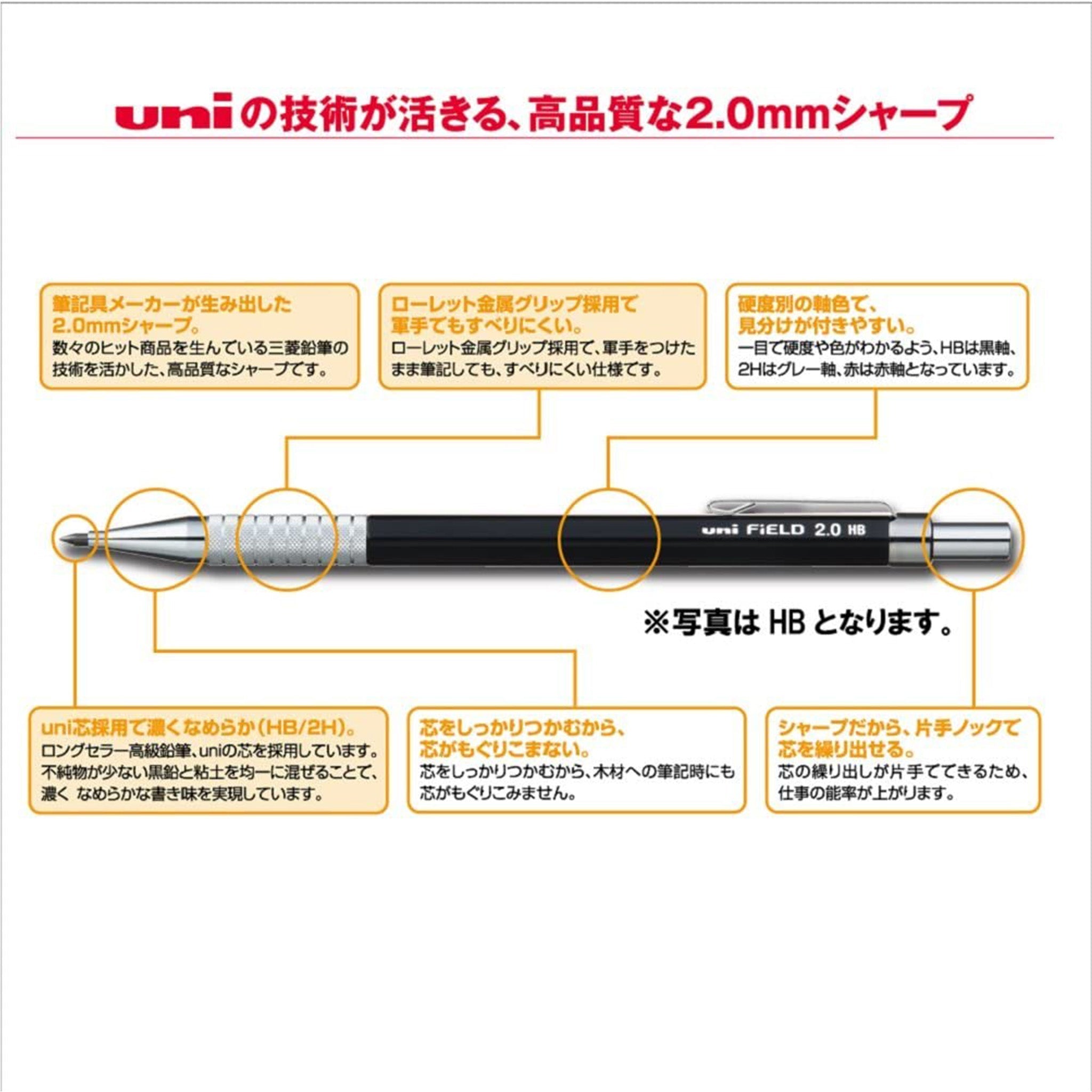 Premium Uni Mitsubishi Sharp Pencil Field Mechanical Pencil - 0.5mm Drafting & Writing Tool for Artists, Engineers & Students - Perfect for Sketching, Note-Taking & Technical Drawing