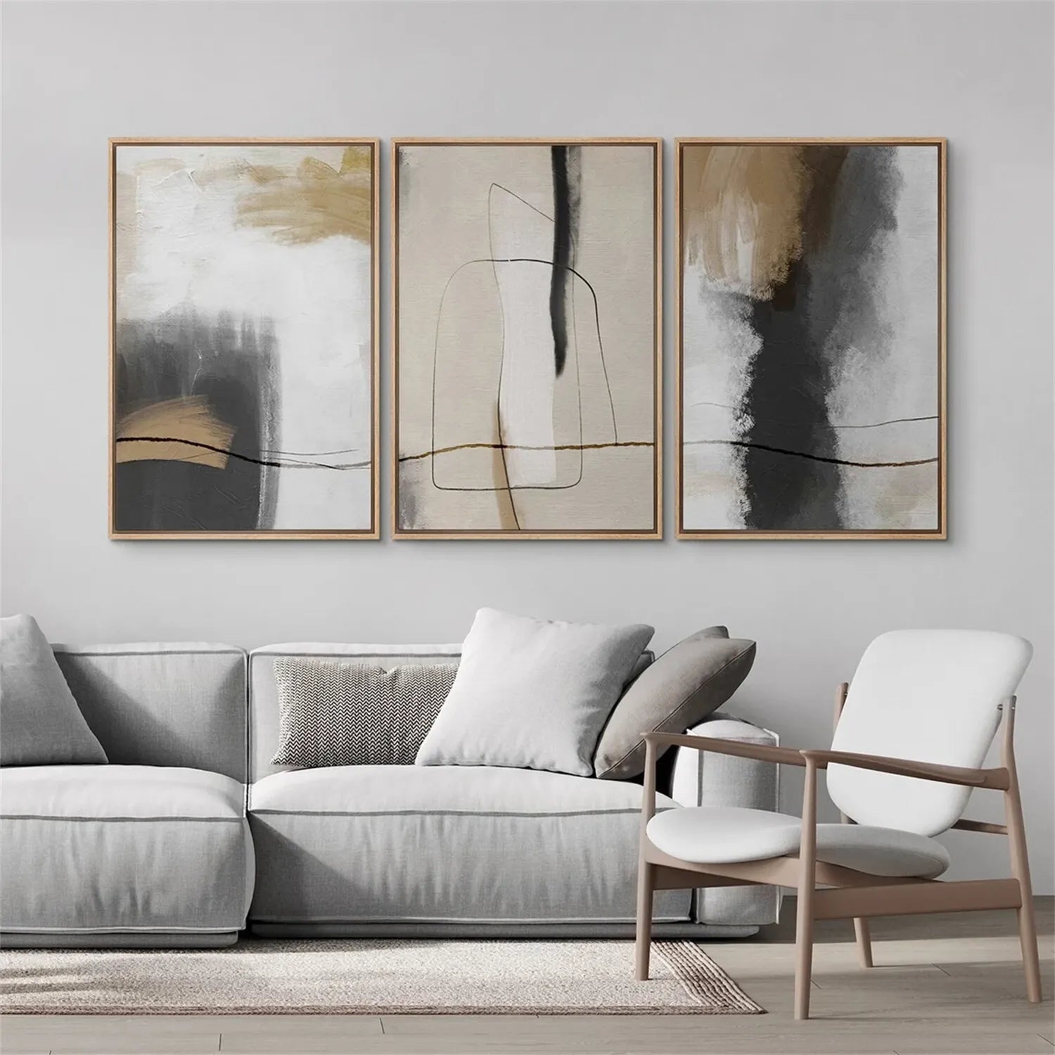 Abstract Painting Set of 3 - Modern Wall Art Canvas Prints #AB225 | Perfect for Living Room, Bedroom & Office Decor