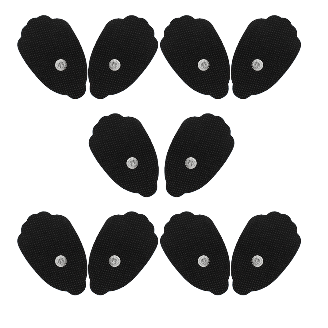 10 Pads (5 Pairs) TENS Unit Electrode Replacement Pads - Latex-Free, Black - Compatible with Most TENS Machines for Pain Relief, Muscle Stimulation & Physical Therapy - Ideal for Back Pain, Arthritis & Post-Workout Recovery