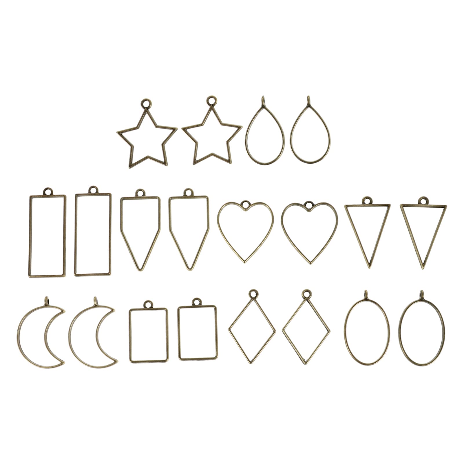 24-Piece Macrame Earring Supplies Set - Hollow Frame Pendants, Round Picture Frame Charms & Metal Trays for DIY Jewelry Making | Perfect for Handmade Earrings, Necklaces, and Home Decor Crafts