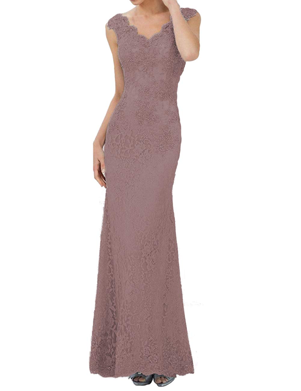 Elegant Mother of The Bride Dresses - Long Lace Formal Evening Gown with Beaded Mermaid Design for Wedding, Party & Special Occasions