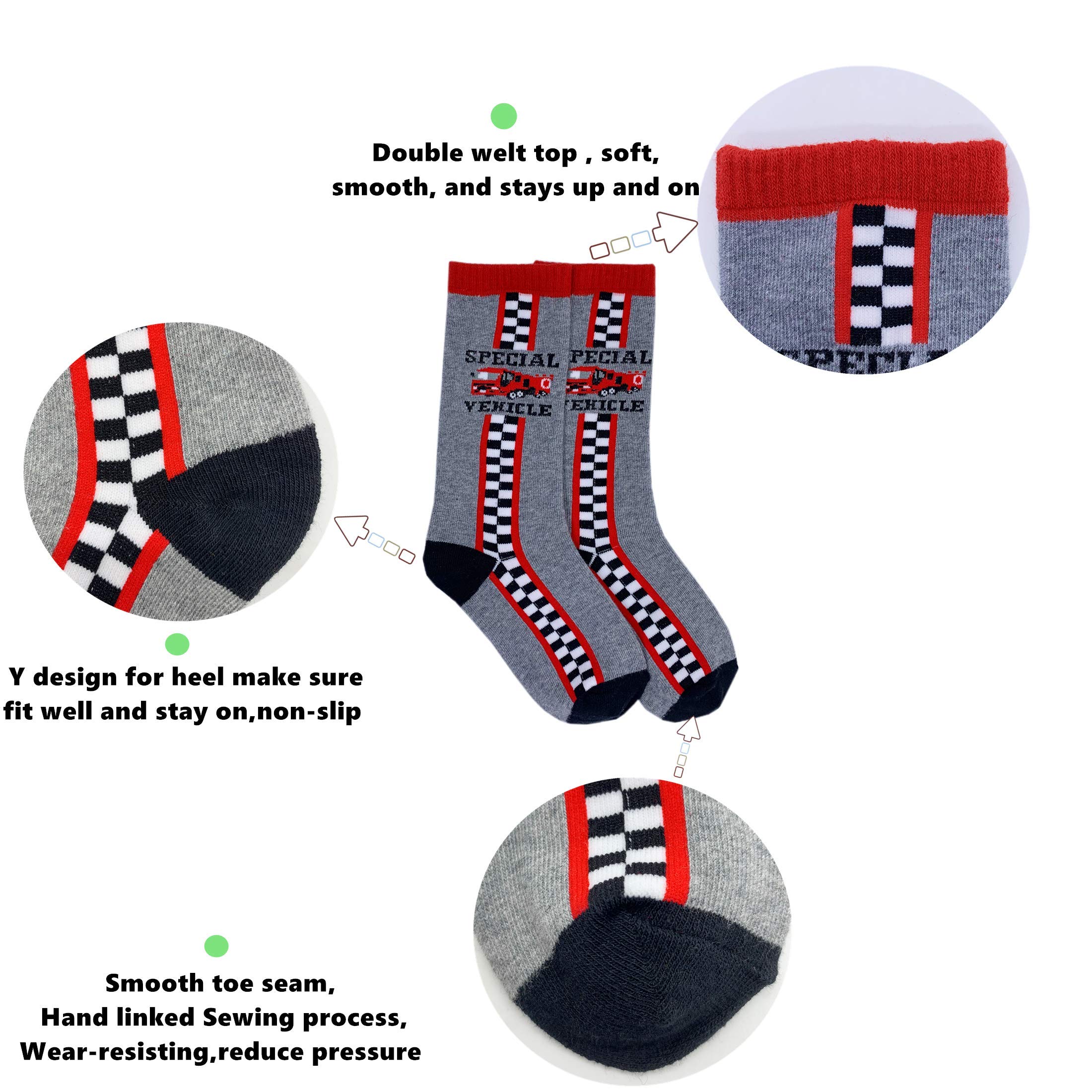 Colorful Stars Boys Knee High Cotton Tube Socks - 8 Pairs Pack for School, Sports & Everyday Comfort - Breathable & Durable Kids Stockings