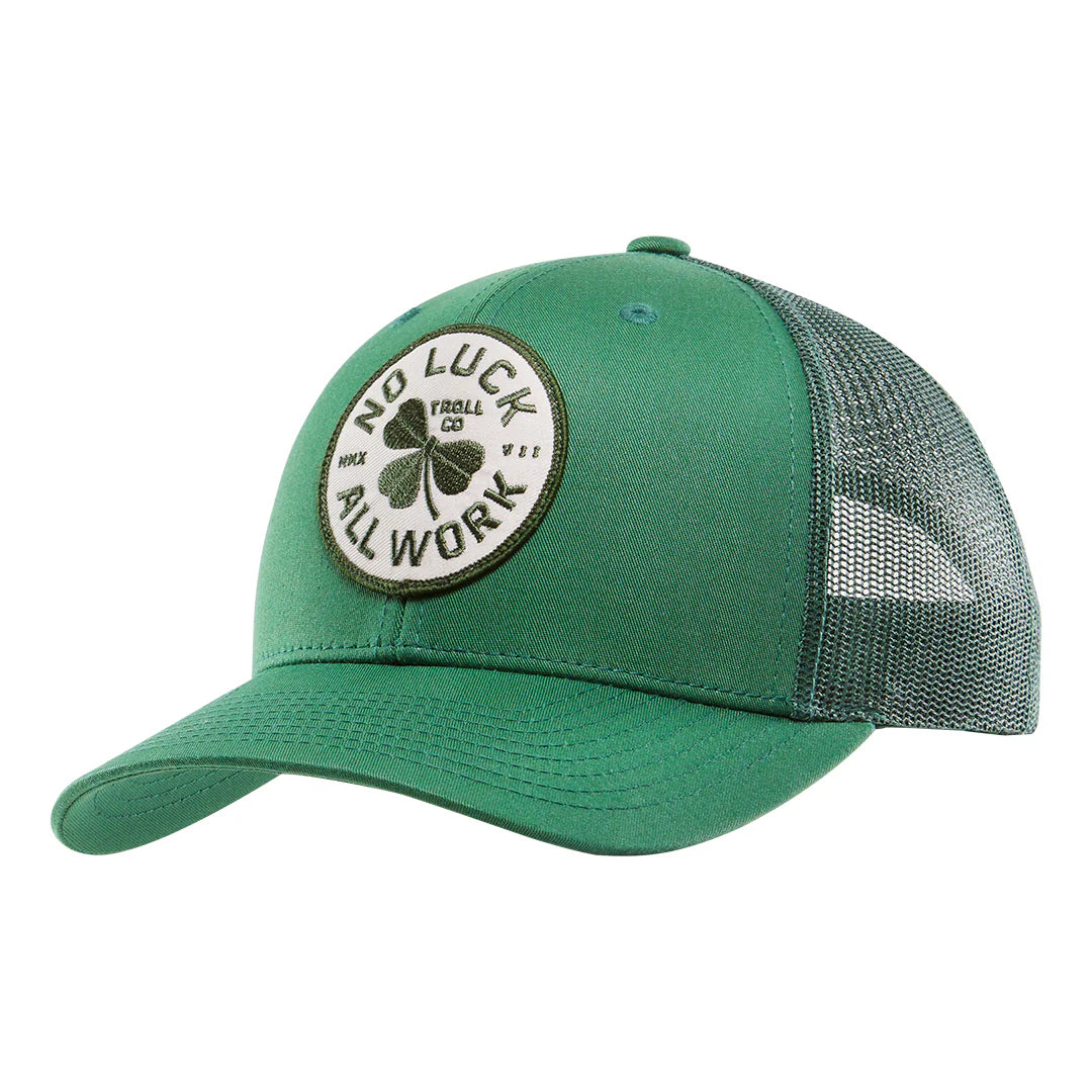 Troll Co NOLAW Broken Clover Trucker Hat - Vintage Distressed Baseball Cap for Men & Women - Perfect for Outdoor Activities, Concerts, and Streetwear Fashion