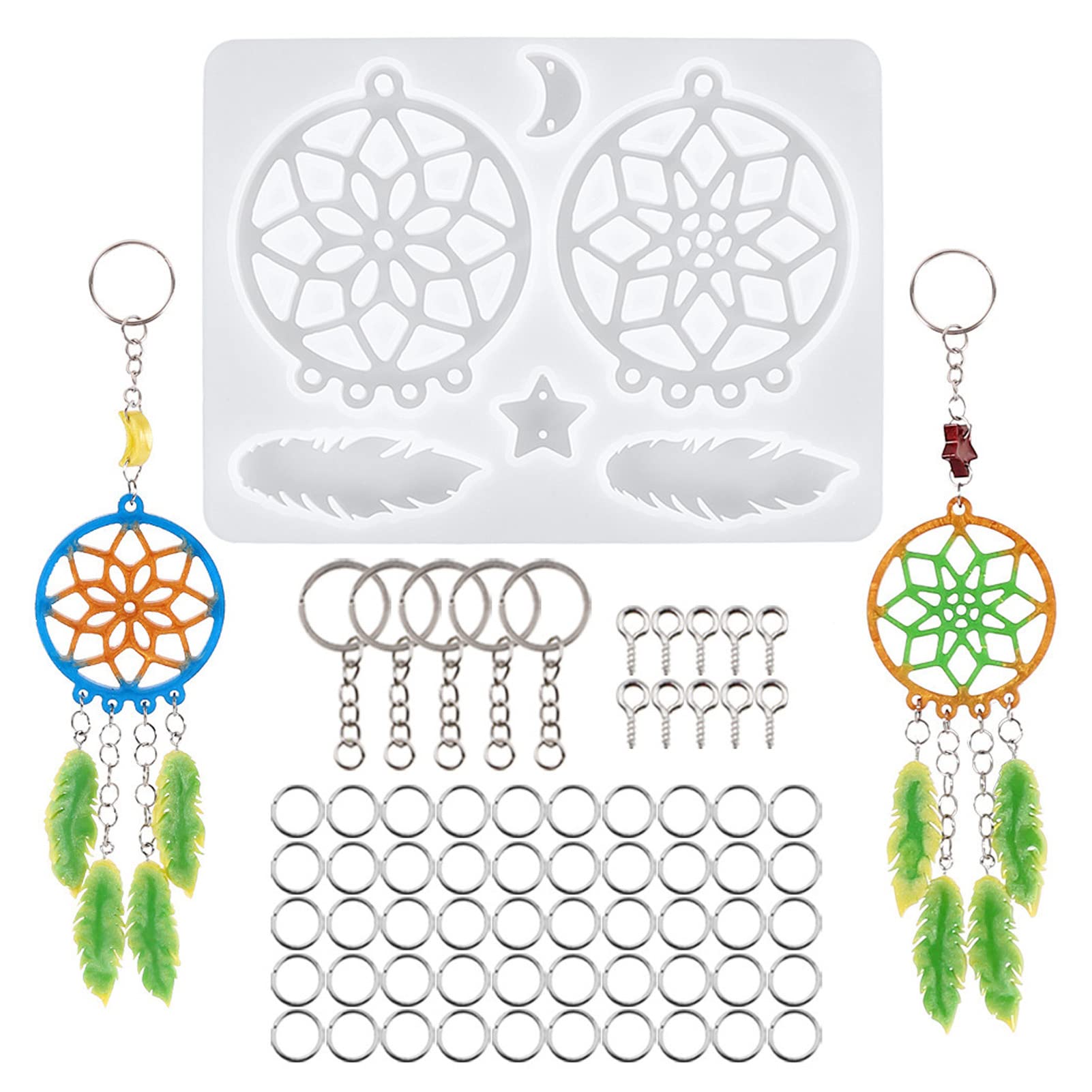Dream Catchers Silicone Resin Molds for Jewelry Making - DIY Keychain Pendants & Decoration Craft Supplies - Perfect for Handmade Gifts, Home Decor, and Festival Accessories