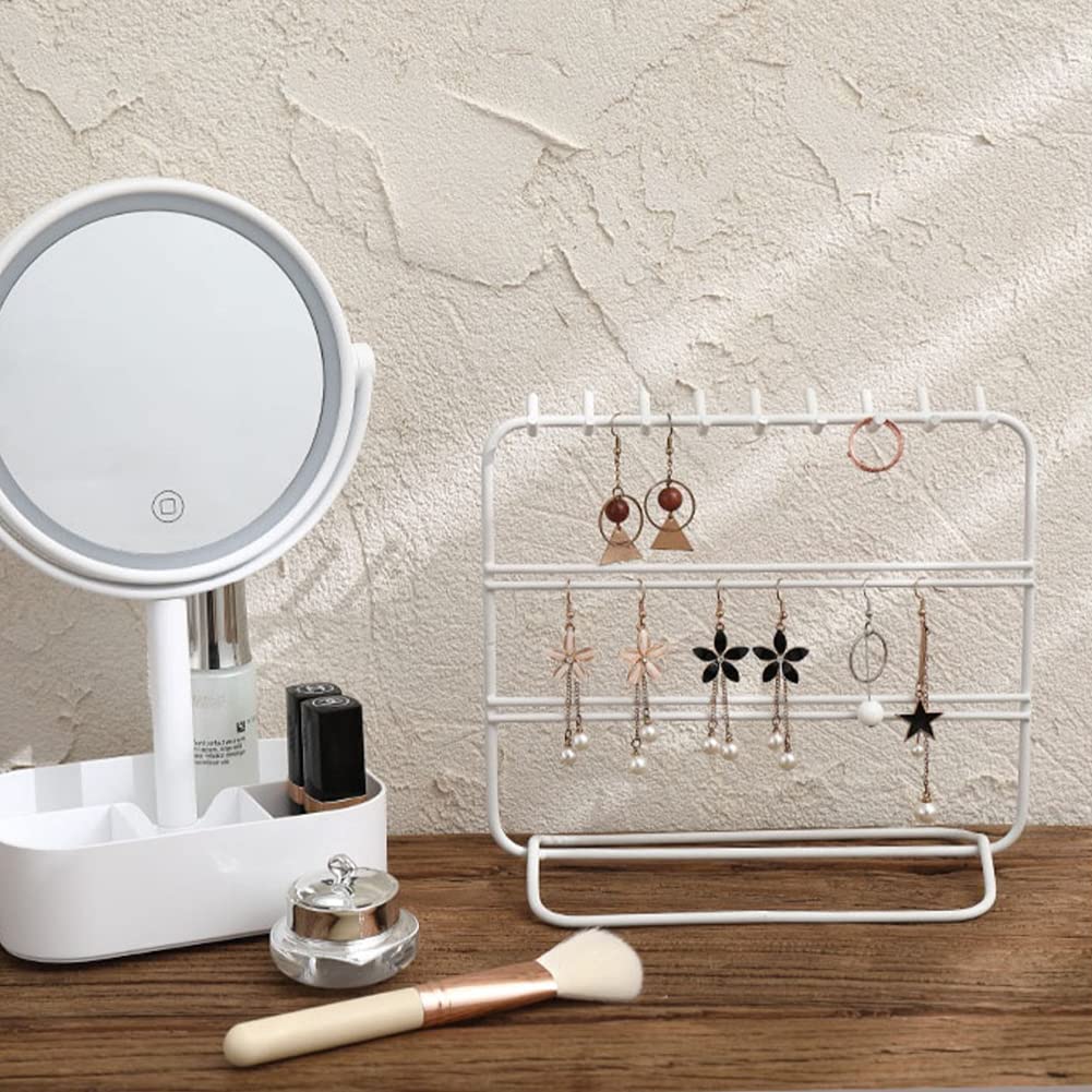Jewelry Organizer & Holder - Premium White Display Stand for Earrings, Necklaces & Bracelets | Perfect for Bedroom Vanity, Travel & Gift Giving
