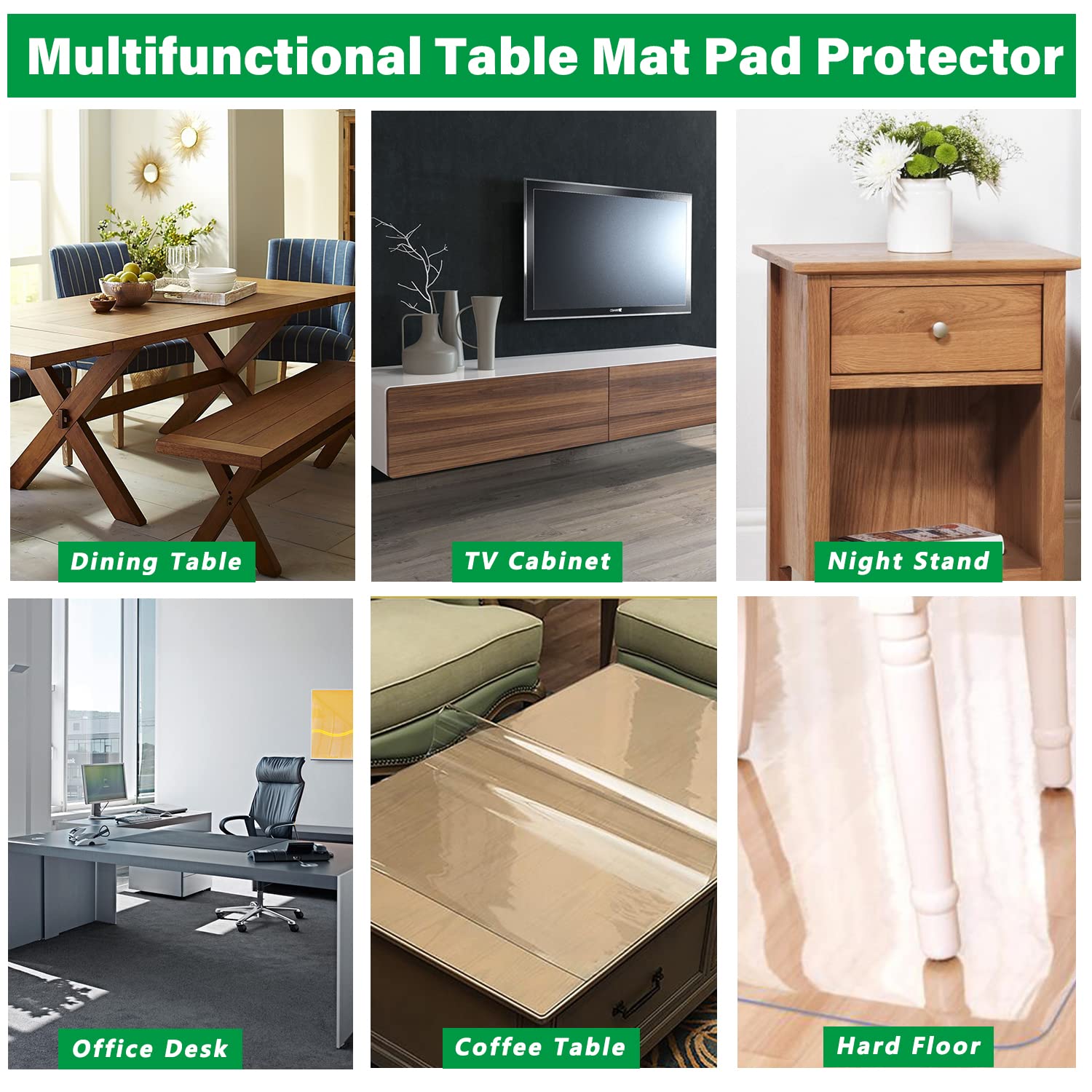 Crystal Clear PVC Tablecloth Protector - Waterproof Dining Table Cover, 38x108 Inch, 1.5mm Thick - Perfect for Glass Tables, End Tables & Table Runners - Ideal for Daily Use, Parties & Home Decor