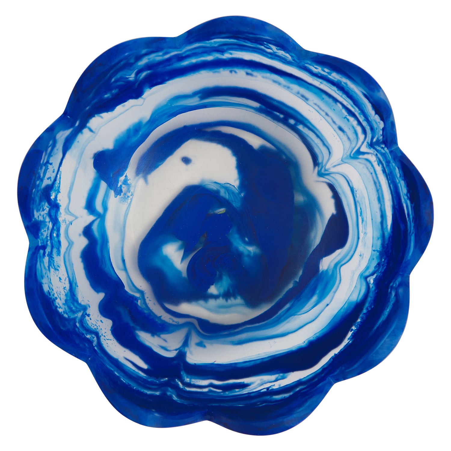 Lapis Blue Petal Bowl - Elegant Ceramic Serving Bowl for Salads, Desserts & Snacks | Perfect for Dinner Parties, Home Decor & Gift Giving