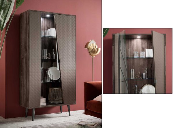 ALF FRIDA 2D Curio Cabinet - Glass Display Case for Collectibles, Antiques & Home Decor - Perfect for Living Room, Dining Room or Office Showcase