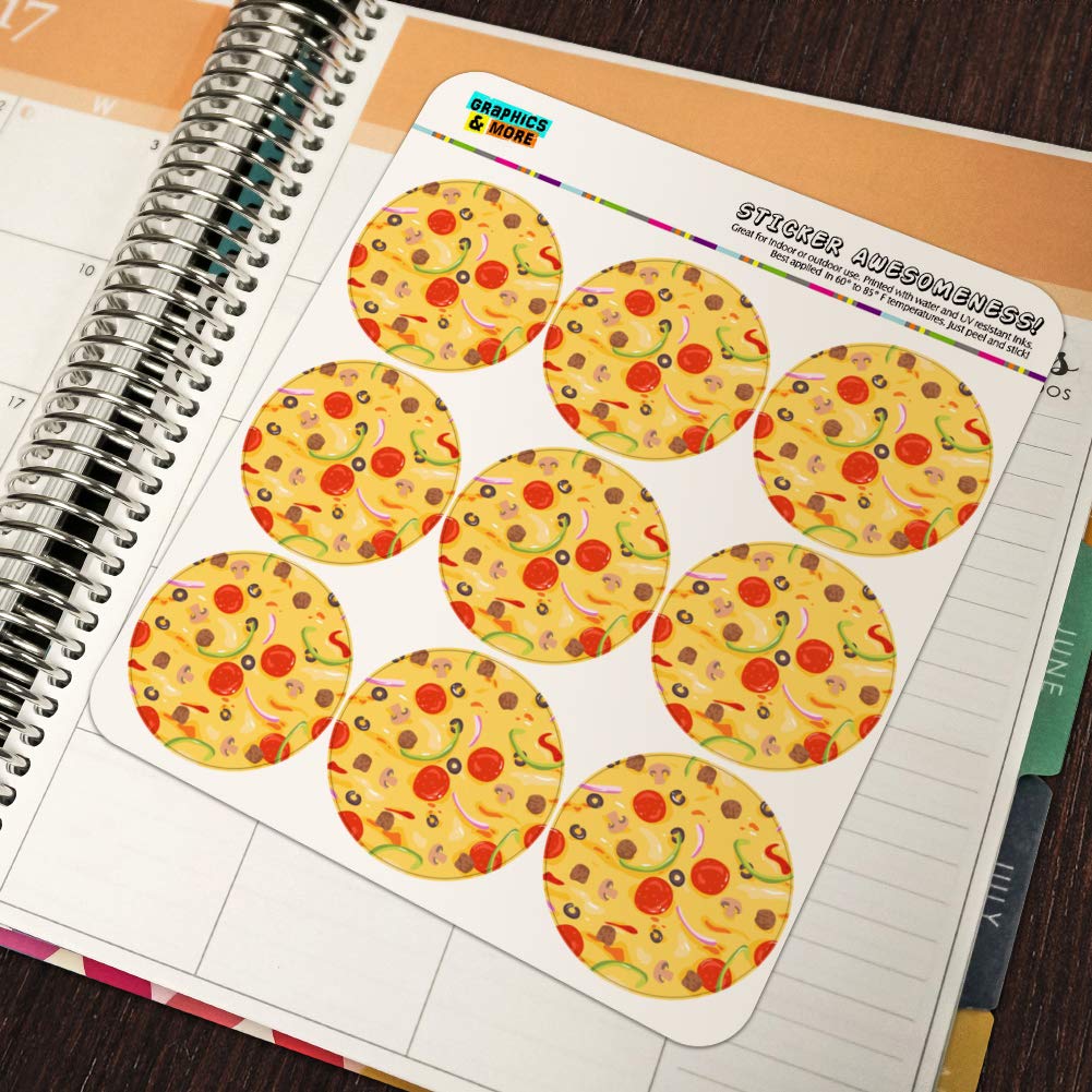 Pepperoni, Olives & Onions Pizza Pattern Stickers - Planner, Calendar & Scrapbooking Supplies for DIY Crafting | Perfect for Bullet Journals, Scrapbooks & Party Decorations