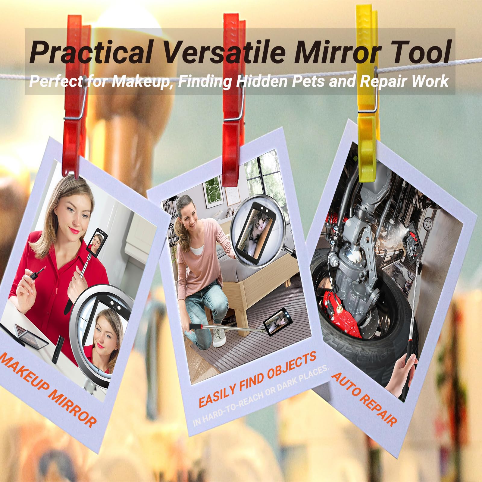 Magnetic Pickup Tool with Telescoping Handle & Inspection Mirror - Perfect Father's Day, Birthday Gift for Men, Dad, Husband, Boyfriend | Garage, Workshop, DIY & Auto Repair Essential