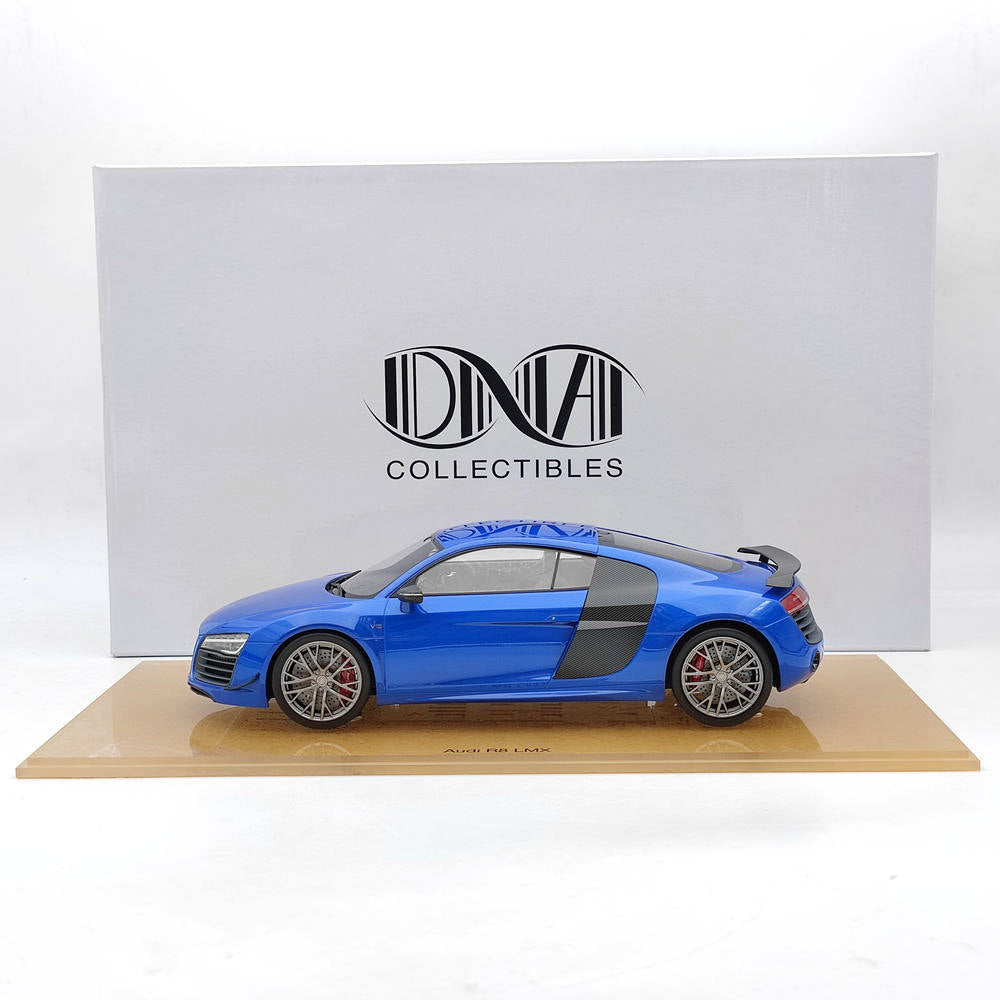 1/18 Scale Audi R8 LMX 2014 Limited Edition Blue Resin Model Car - DNA Collectibles DNA000031 - Perfect for Car Enthusiasts, Collectors & Home/Office Display