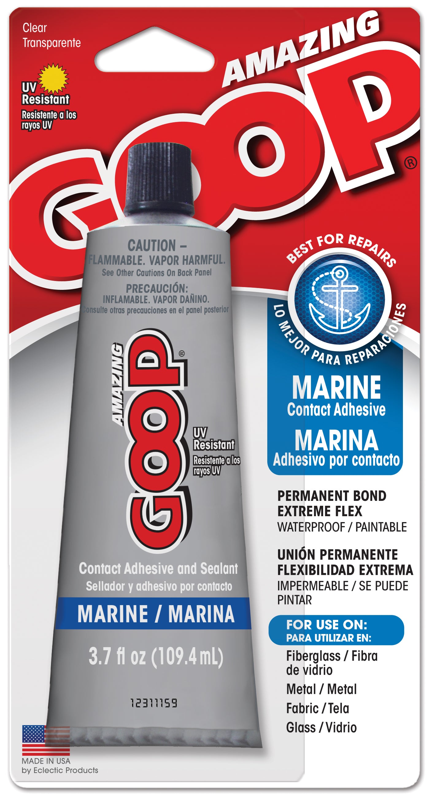 Amazing Goop Marine Grade Contact Adhesive & Sealant - Waterproof Bonding Solution for Boats, RVs & Outdoor Equipment - Perfect for Marine Repairs, Automotive Fixes & DIY Projects