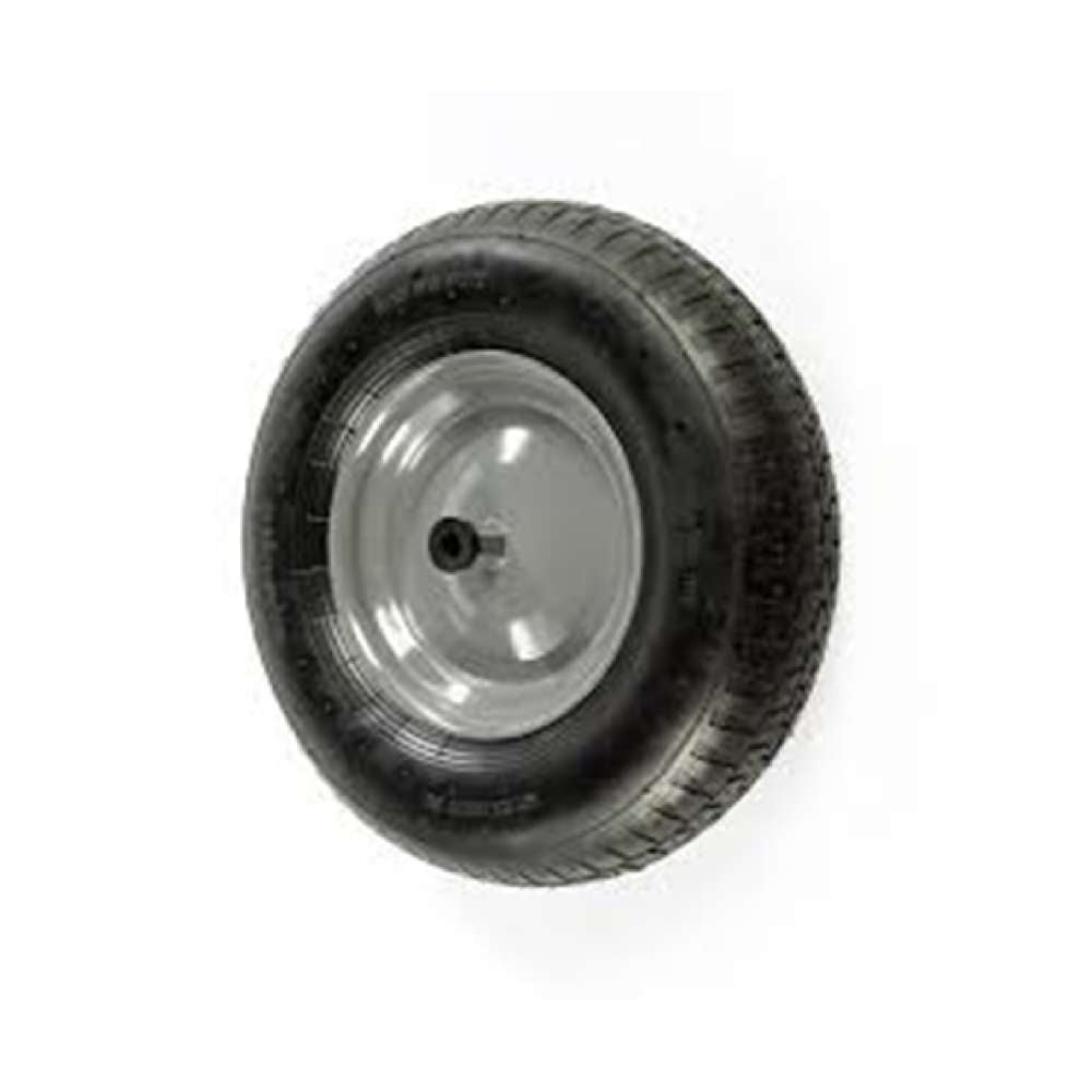 4.00/8 Air Wheelbarrow Wheel with Rim & Bearing - Heavy Duty Replacement Tire for Construction, Gardening & Yard Work