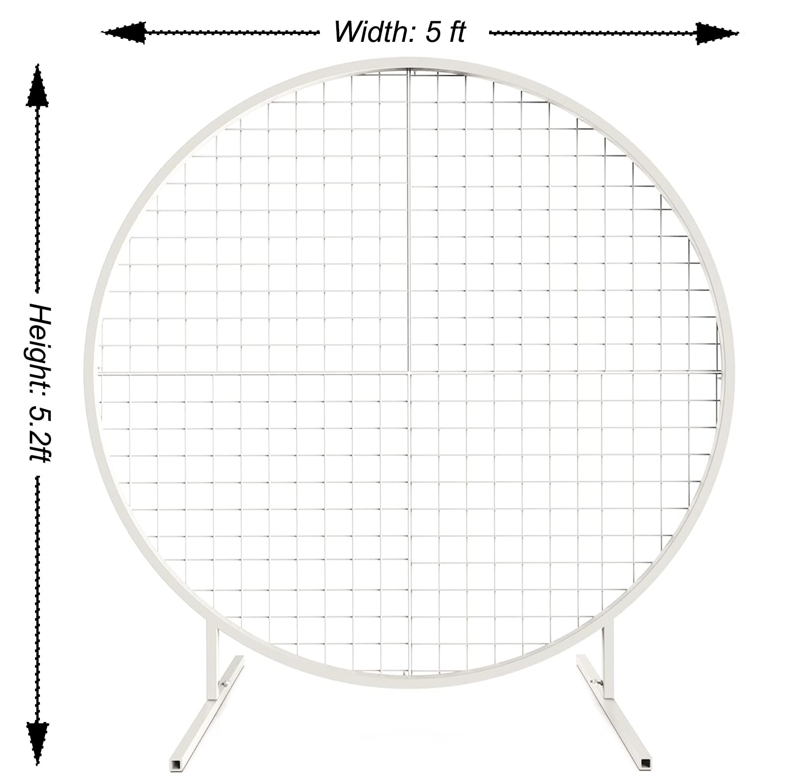 5ft White Metal Round Balloon Arch Kit - Circle Mesh Stand for Wedding, Birthday, Baby Shower & Graduation Decorations | Perfect for Party Backdrops & Photo Booth Displays