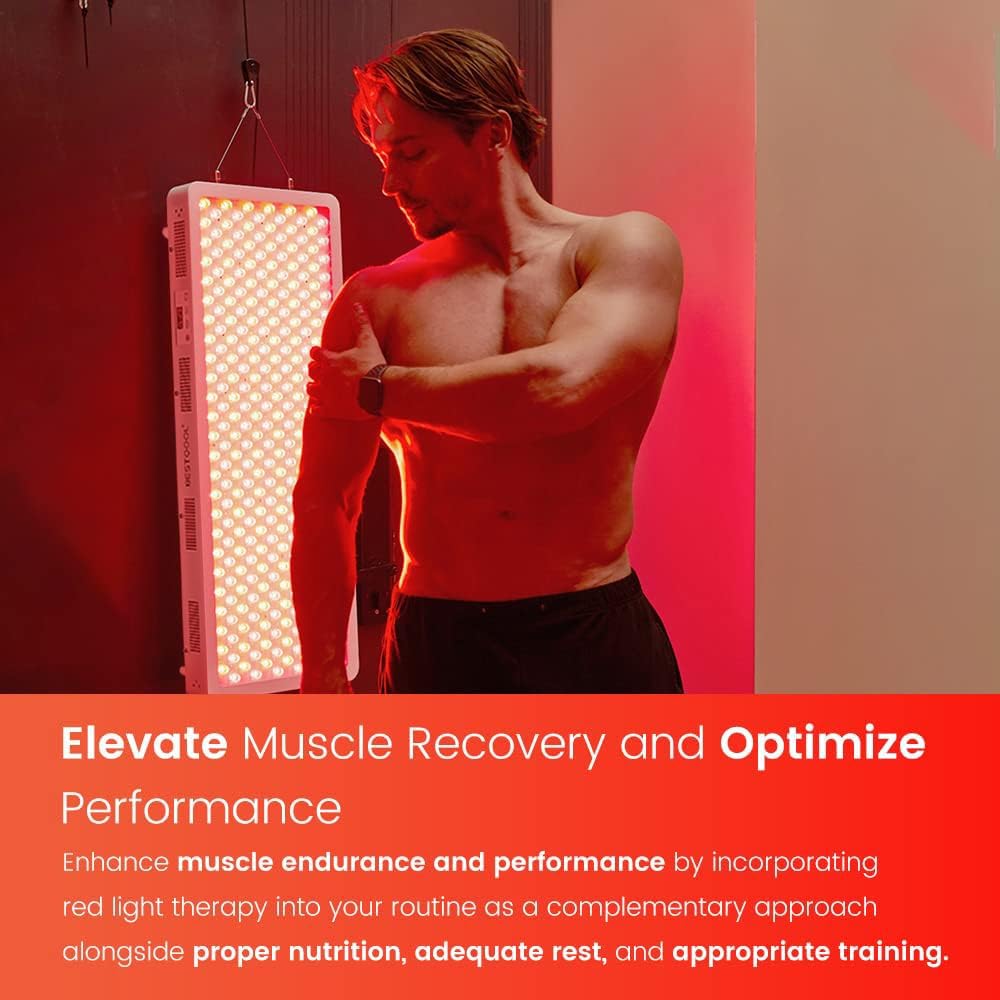 Bestqool Red Light Therapy Device - 50W Dual Chip 660nm & 850nm Clinical Grade LED Light Therapy for Face & Body Pain Relief - Portable Infrared Light Therapy for Muscle Recovery, Skin Rejuvenation & Joint Pain - Perfect for Home Use, Gym Recovery & Spa Treatments
