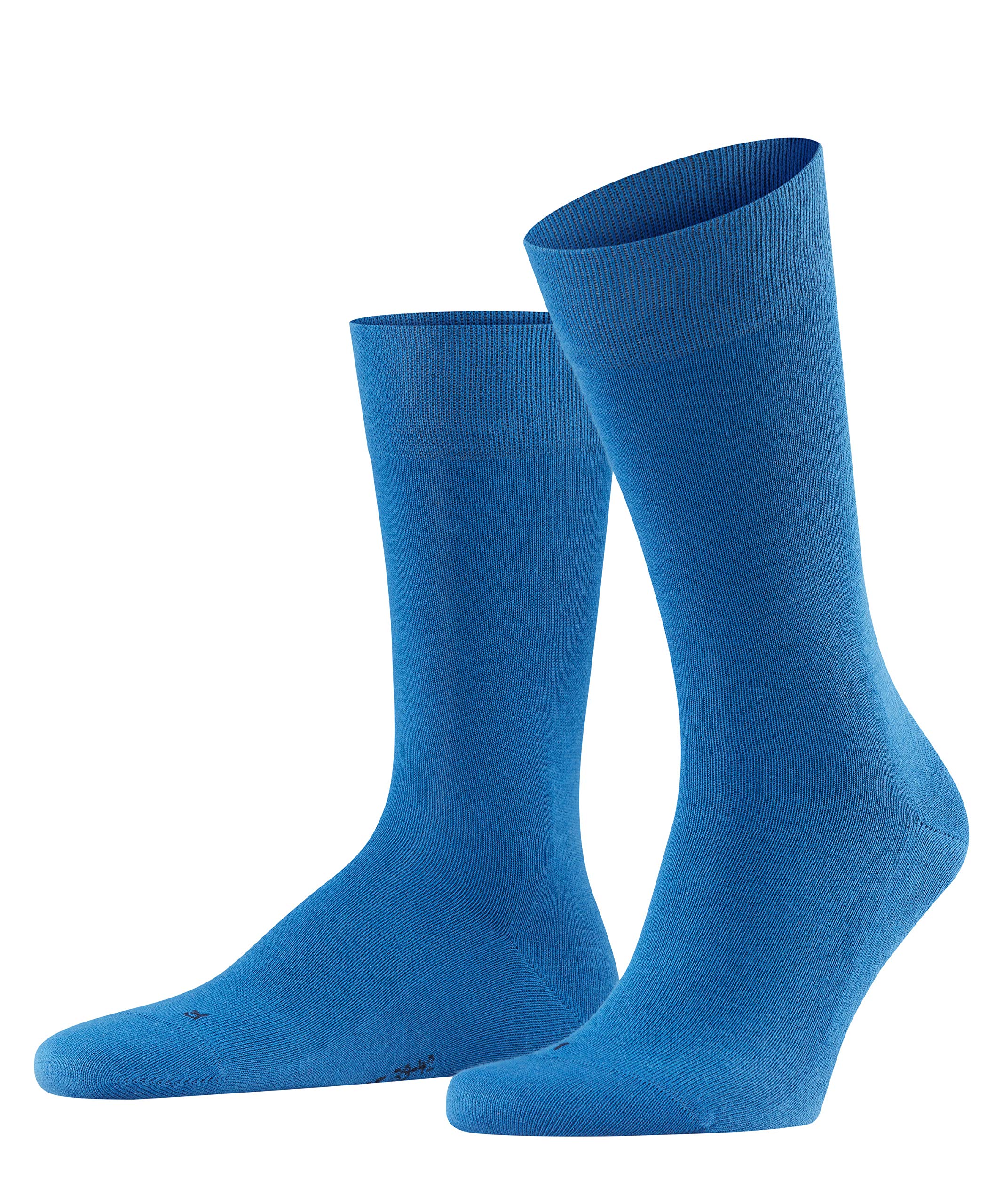 Falke Men's Sensitive London 98% Cotton Left & Right Shaped Socks with Gentle Grip - Size 5.5-8 (Sapphire Blue) - Perfect for Office, Travel & Sensitive Feet Comfort