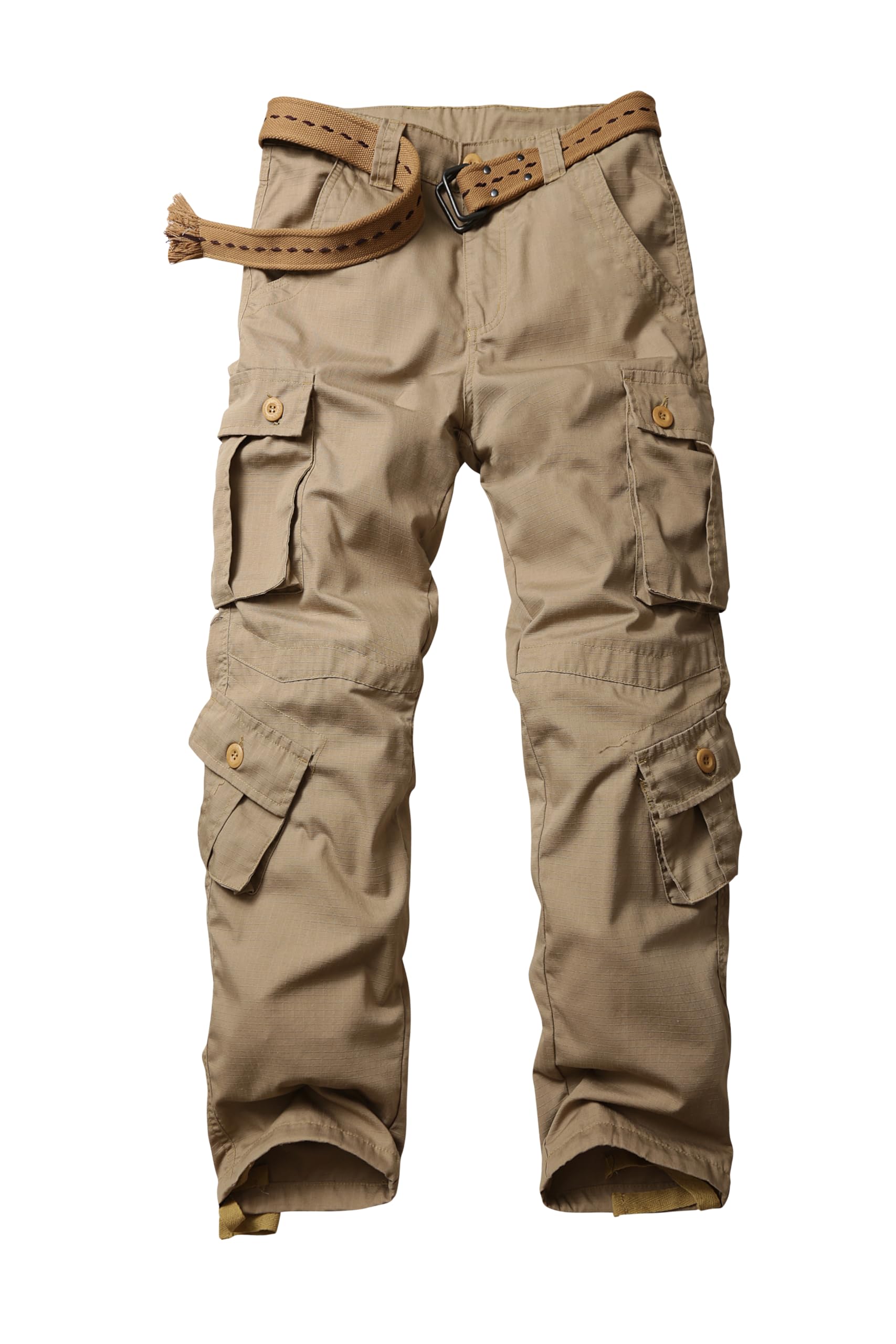 AKARMY Men's Ripstop Tactical Cargo Pants - Military Camo Hiking & Work Pants with 8 Pockets, Relaxed Fit (No Belt Included) - Perfect for Outdoor Adventures, Camping & Casual Wear