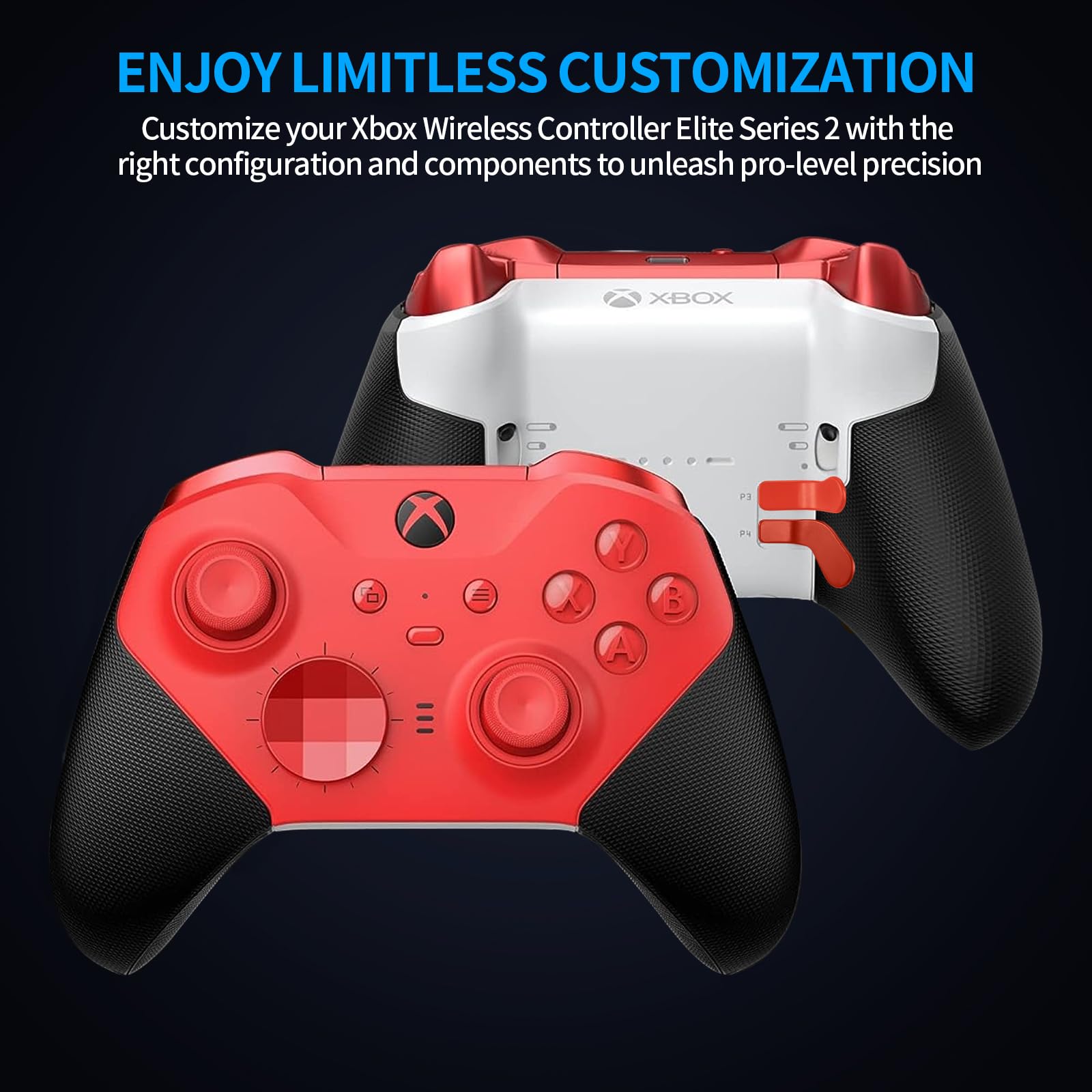 Xbox Elite Controller Series 2 Accessories - 13 in 1 Repair Kit with Replacement Paddles, Thumbsticks, Analog Sticks, 2 D-Pads & Tool | Gaming Controller Parts for Enhanced Performance & DIY Fixes | Perfect for Competitive Gaming & Controller Maintenance
