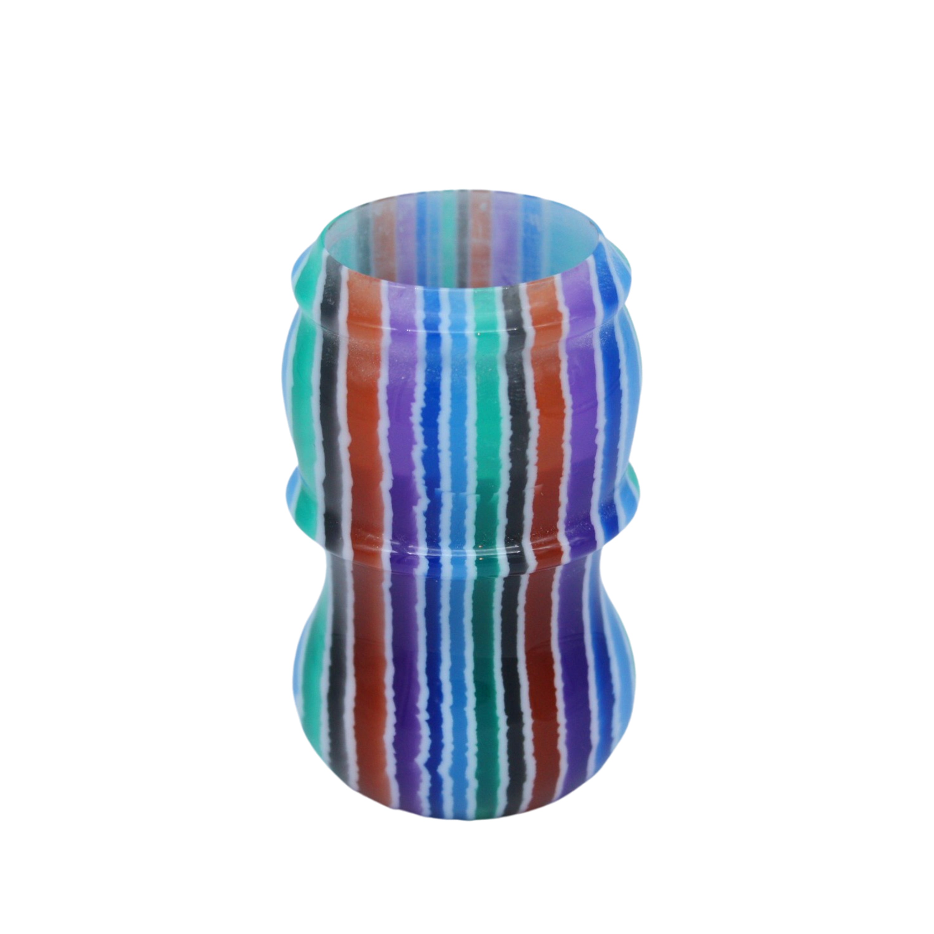 Premium Blue Stripe Handmade Shaving Brush Handle - Fits 24mm & 26mm Knots - Perfect for Wet Shaving & Grooming Gifts for Men