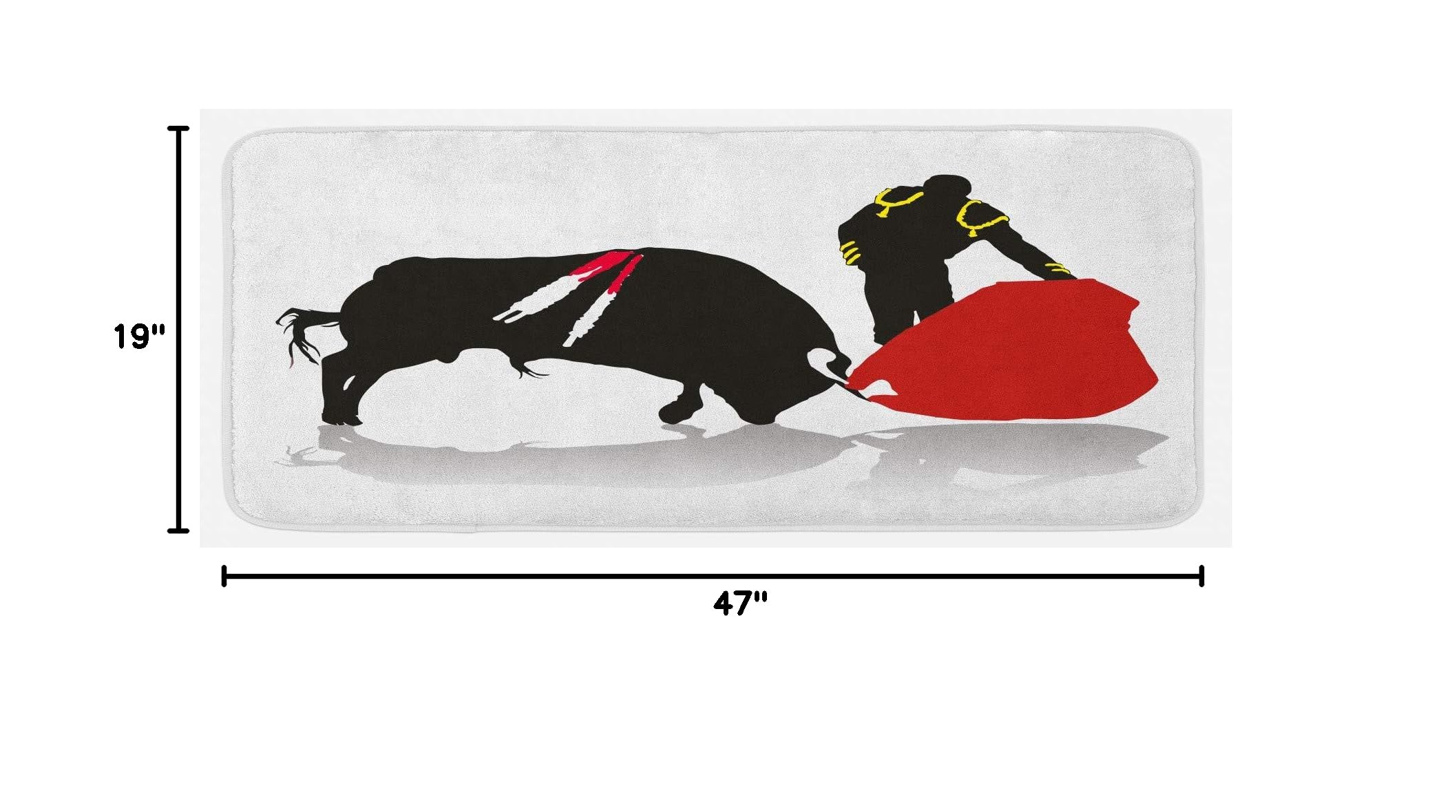 Ambesonne Spanish Kitchen Mat - Non-Slip Bullfighter Design, 47