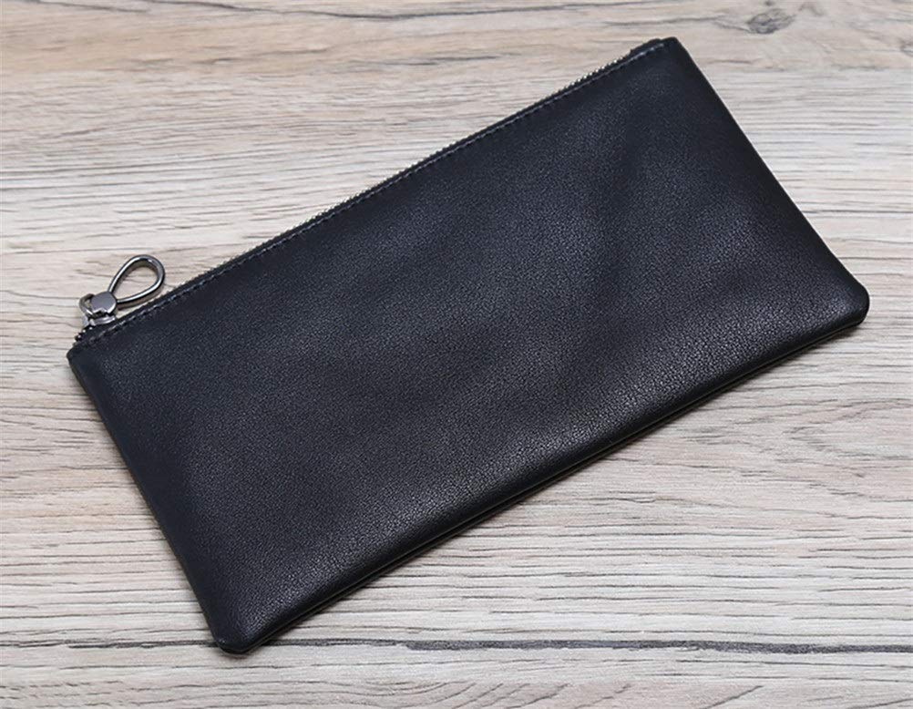 Genuine Leather Men's Wallet with RFID Protection - Slim Bifold Design for Cash, Cards & Coins | Perfect for Everyday Use, Travel & Business (Black)
