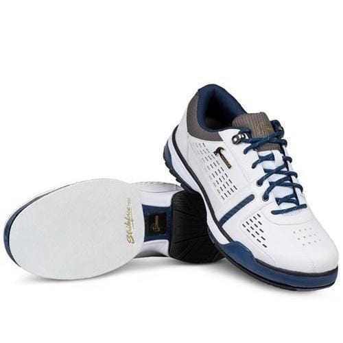 Men's Boss Bowling Shoes - White/Navy/Grey - Comfortable & Durable for League Play & Tournament Bowling