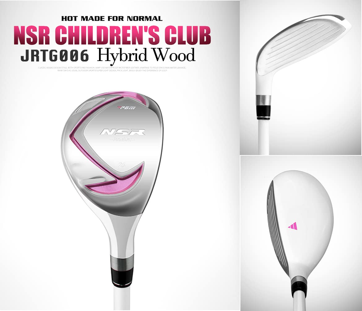 PGM Junior Golf Club Complete Set - Right Handed 6-Piece Youth Golf Clubs for Kids (Driver, Hybrid, 7 & 9 Irons, Wedge, Putter) with Stand Bag & 2 Headcovers - Perfect for Boys & Girls Learning Golf | Ideal for Backyard Practice, Driving Range & Junior Tournaments