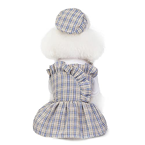 Plaid Dog Dress - Cute Pet Clothes for Small Dogs, Yorkie Print Outfit for Spring & Summer | Perfect for Gary Girl Puppy Fashion & Outdoor Walks