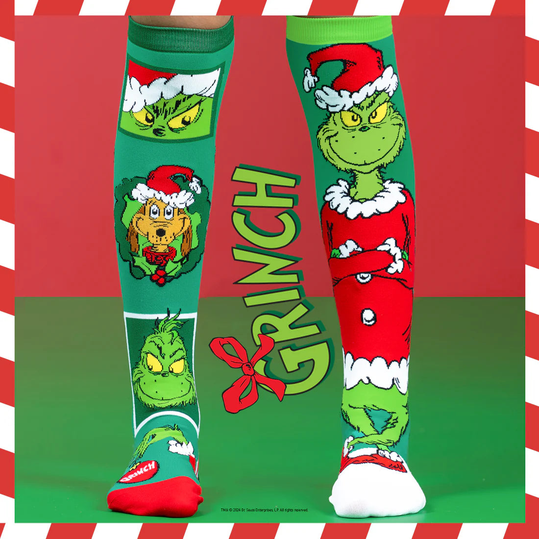 Madmia Merry Grinchmas Christmas Socks - Fun Holiday Novelty Socks for Women & Men - Perfect for Xmas Parties, Gifts & Festive Celebrations