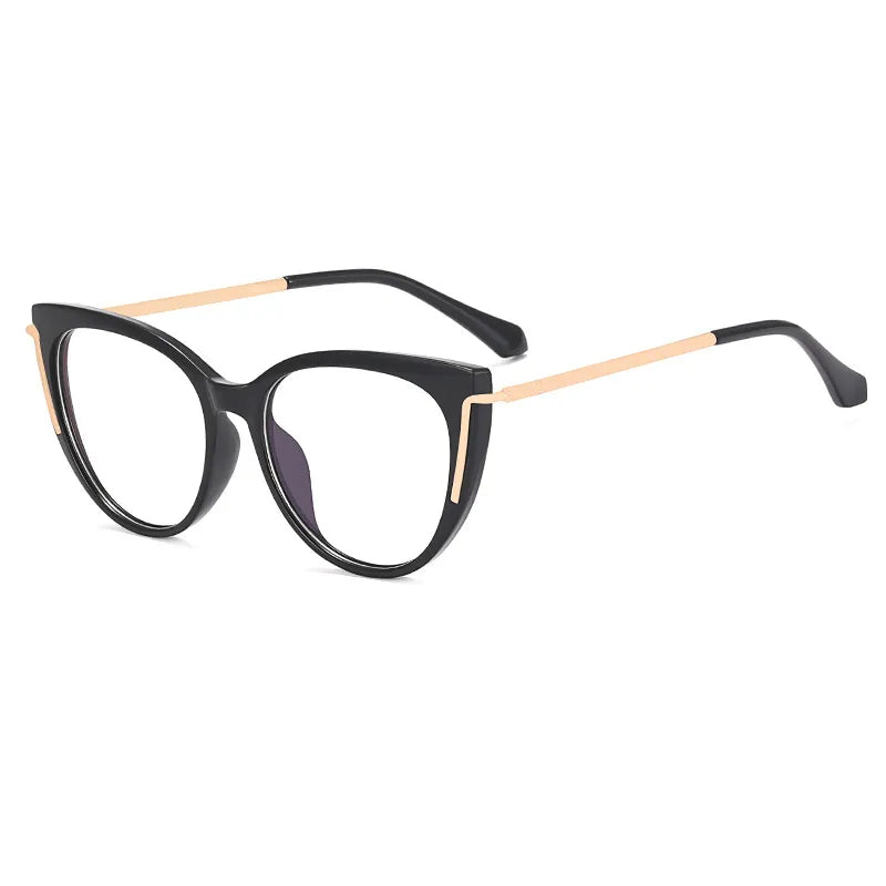 CCspace Women's Full Rim Cat Eye Titanium Eyeglasses Frame 56963 - Lightweight & Durable Glasses for Work, Reading & Fashion