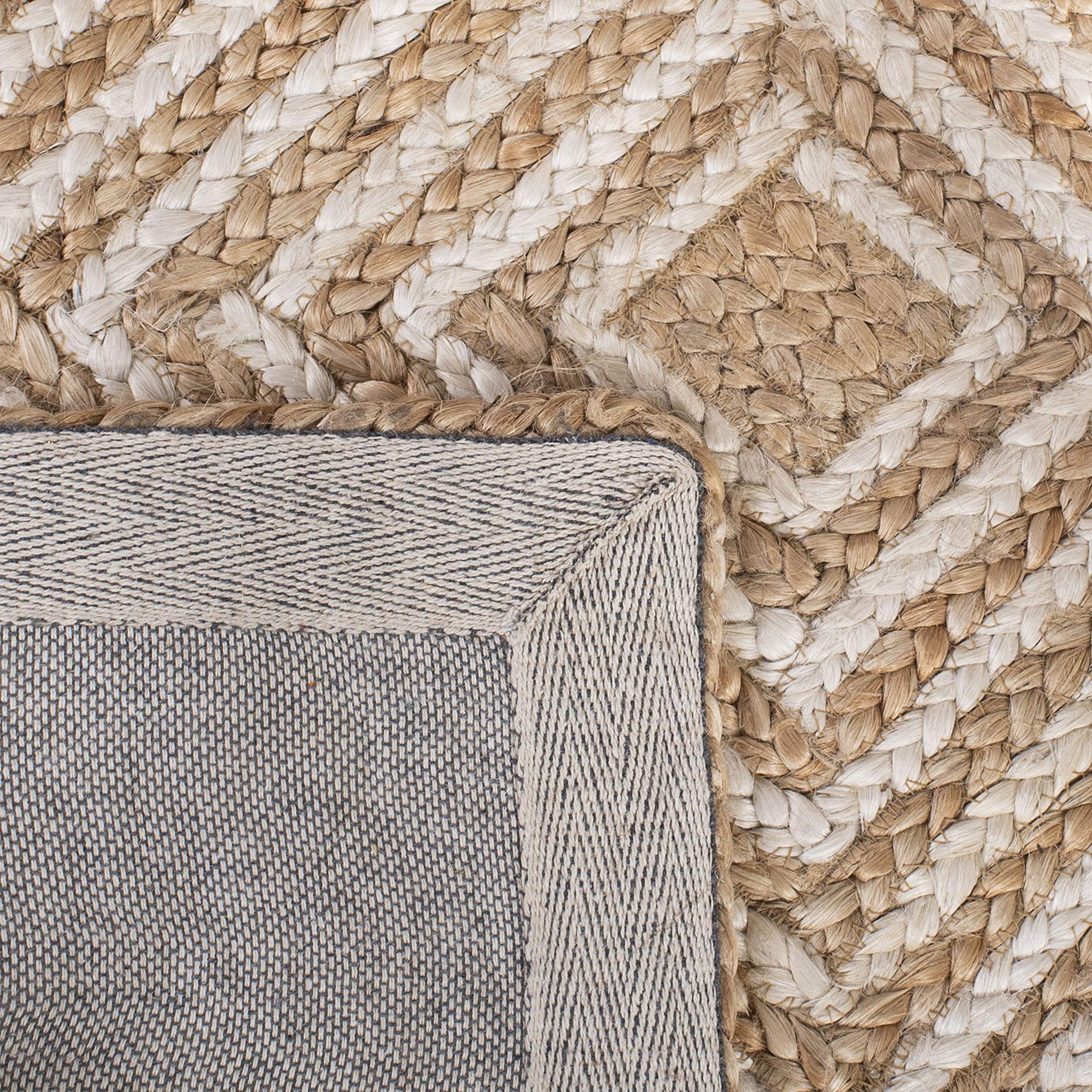 SAFAVIEH Natural Fiber Collection 6' x 6' Square Ivory Moroccan Boho Jute Area Rug - Perfect for Living Room, Bedroom & Boho Home Decor