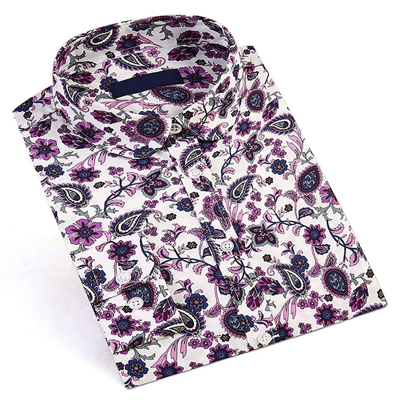 Women's Casual Long Sleeve Hawaiian Button-Up Shirts - Elegant Floral Work Blouses for Office, Beach & Summer Vacation Outfits