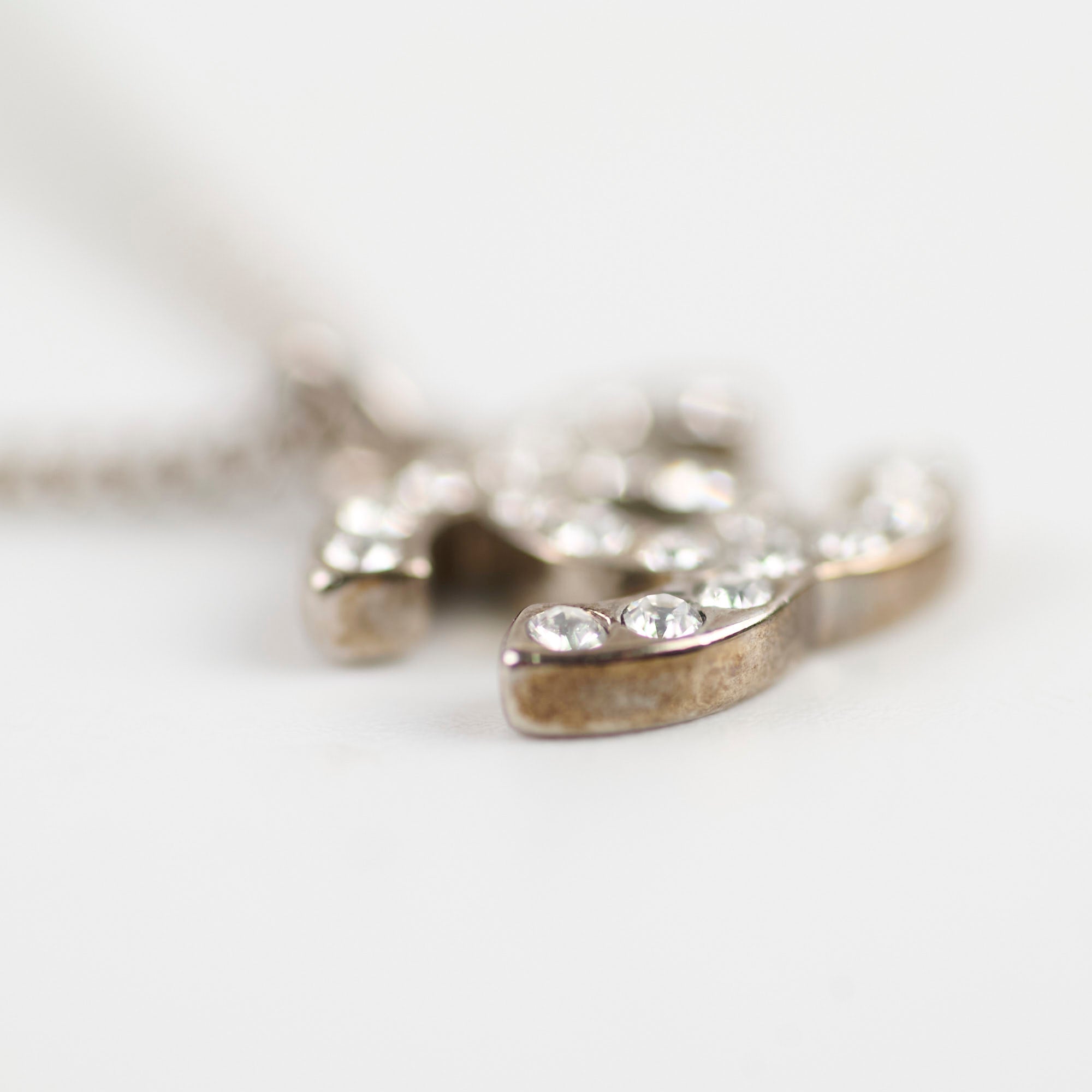 Chanel CC Logo Rhinestone Silver Necklace for Women - Elegant Costume Jewelry for Party, Wedding & Evening Wear