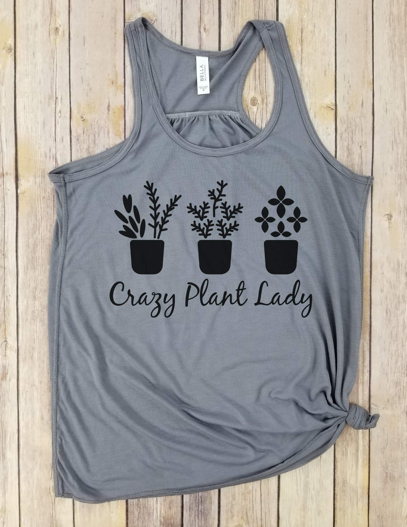 Crazy Plant Lady Racerback Tank - Gardening Shirt for Women, Plant Lover, Vegan & Farm Life Apparel - Perfect for Gardening, Farmers Markets & Outdoor Activities