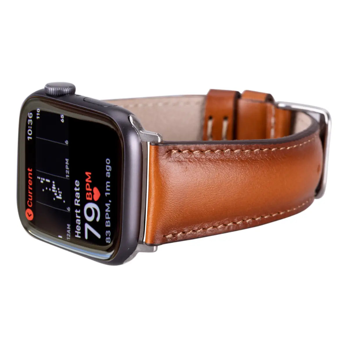 Premium Burnished Tan Leather Apple Watch Band - Classic & Stylish Replacement Strap for Apple Watch Series 1-9 - Perfect for Business, Casual & Everyday Wear