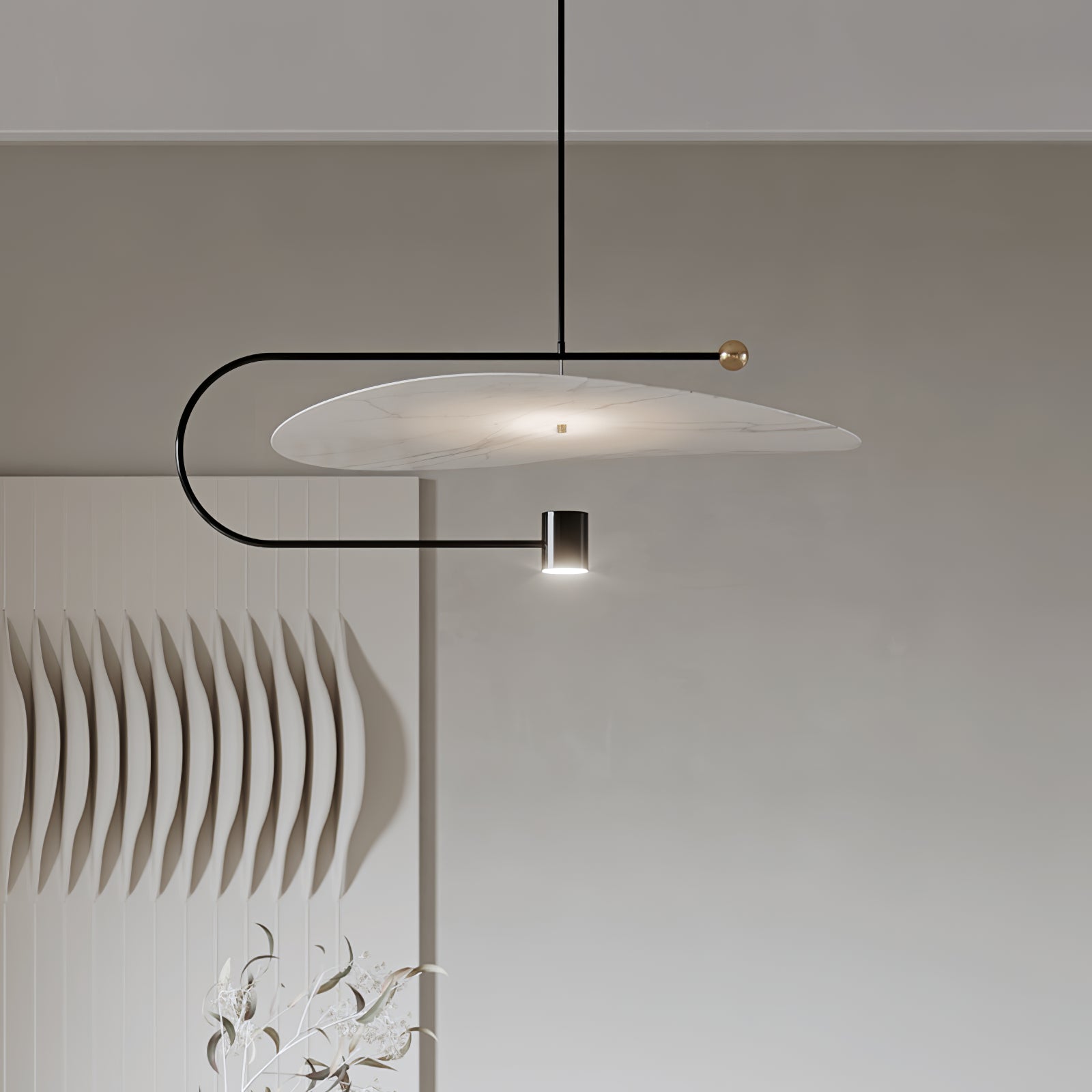 Mira Balance Pendant Lamp - Modern Scandinavian Hanging Light Fixture for Dining Room, Kitchen Island, or Living Room Decor