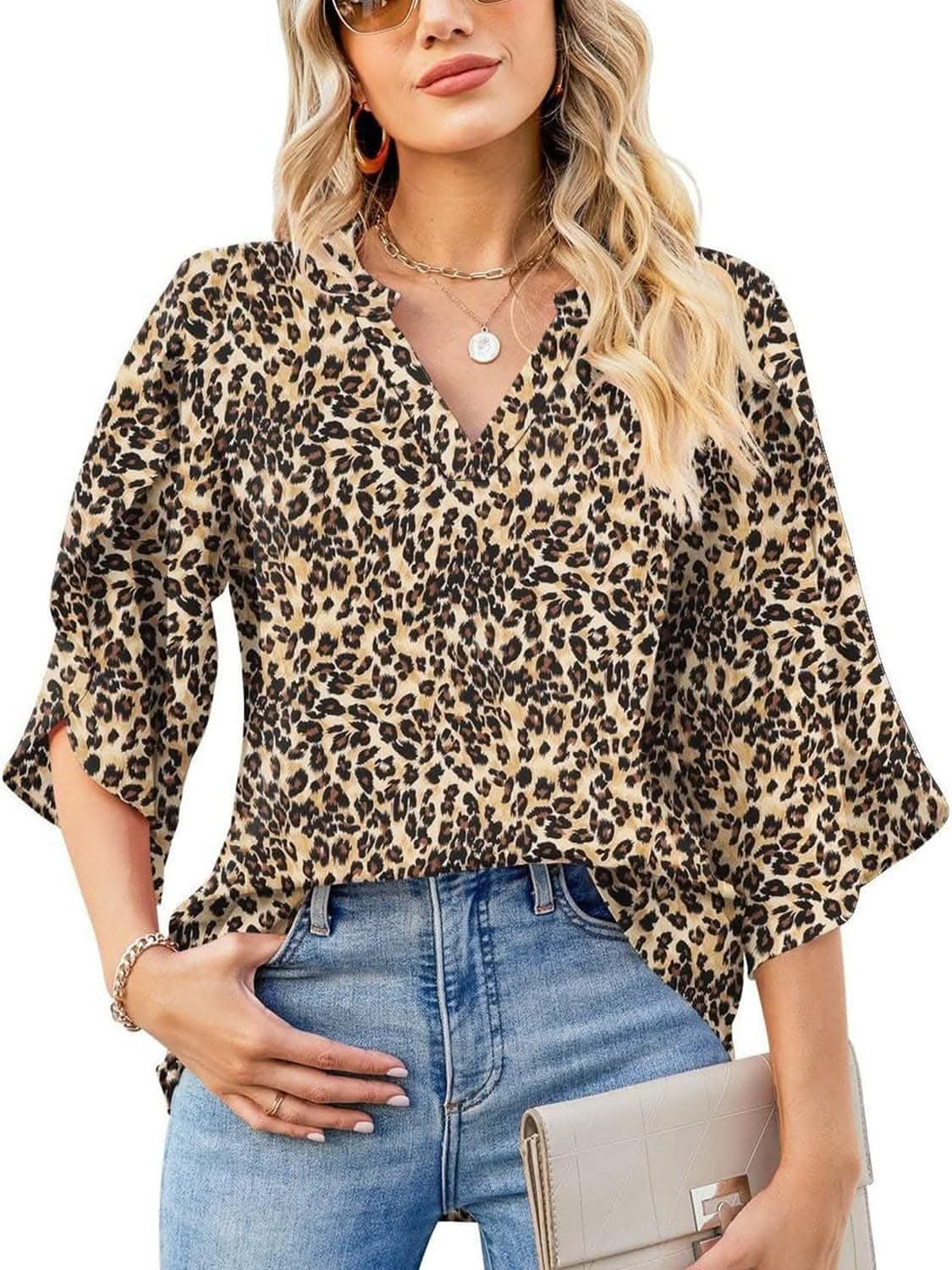Stylish Notched Sleeve Blouse for Women - Trendy Office & Party Wear - Perfect for Work, Date Night & Special Occasions