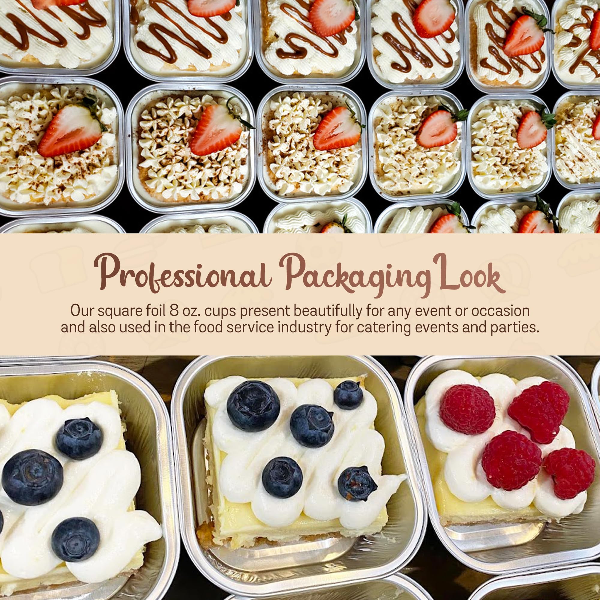 KitchenDance 4 Inch Square Baking Pan with Snap-On Lid - 8 oz Aluminum Food Storage Container - Oven, Freezer & Microwave Safe - Perfect for Meal Prep, Catering, Restaurants & Home Baking (Set of 1000, Red) - Great for Storing Leftovers, Freezing Meals & Baking Brownies