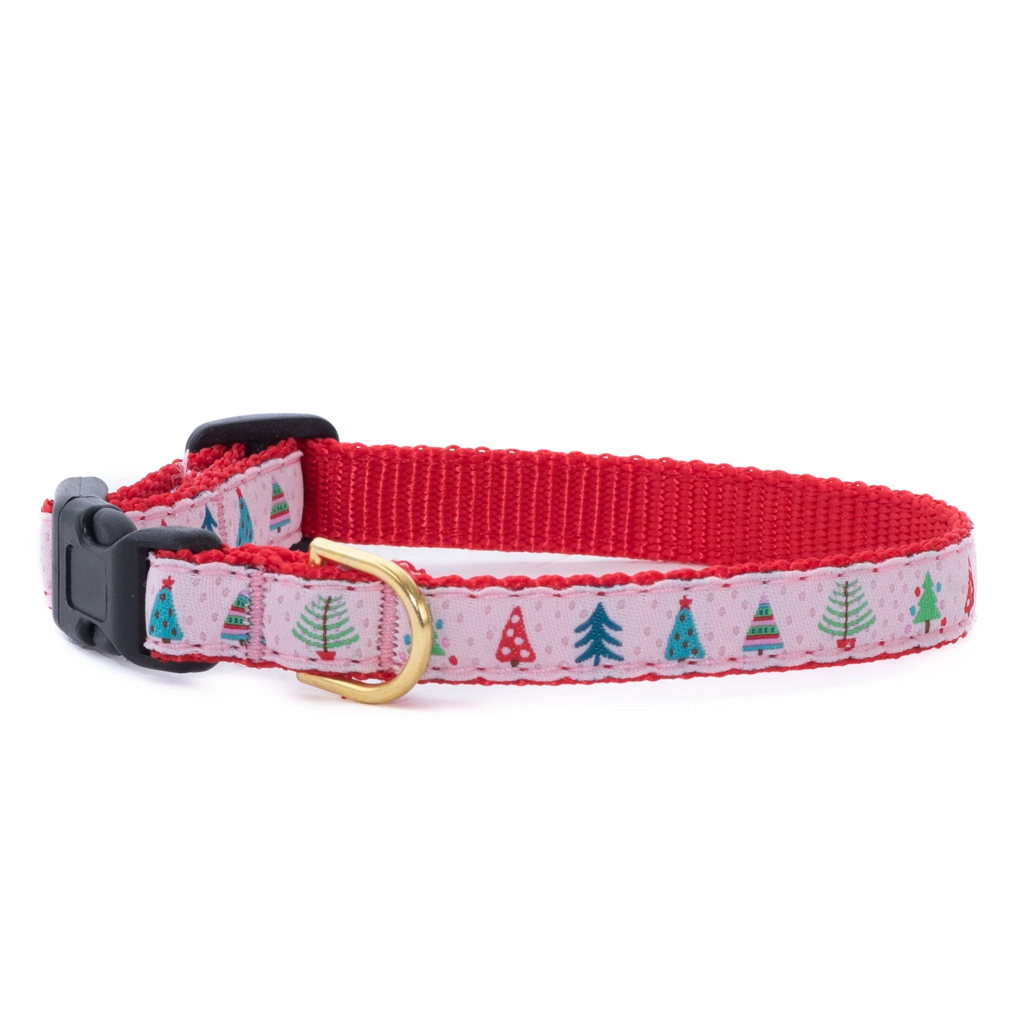 Pink Pines Dog Collar - Adjustable Soft Nylon Pet Collar with Metal D-Ring, Reflective Strip for Safety - Perfect for Small Medium Dogs, Walking, Training & Outdoor Adventures