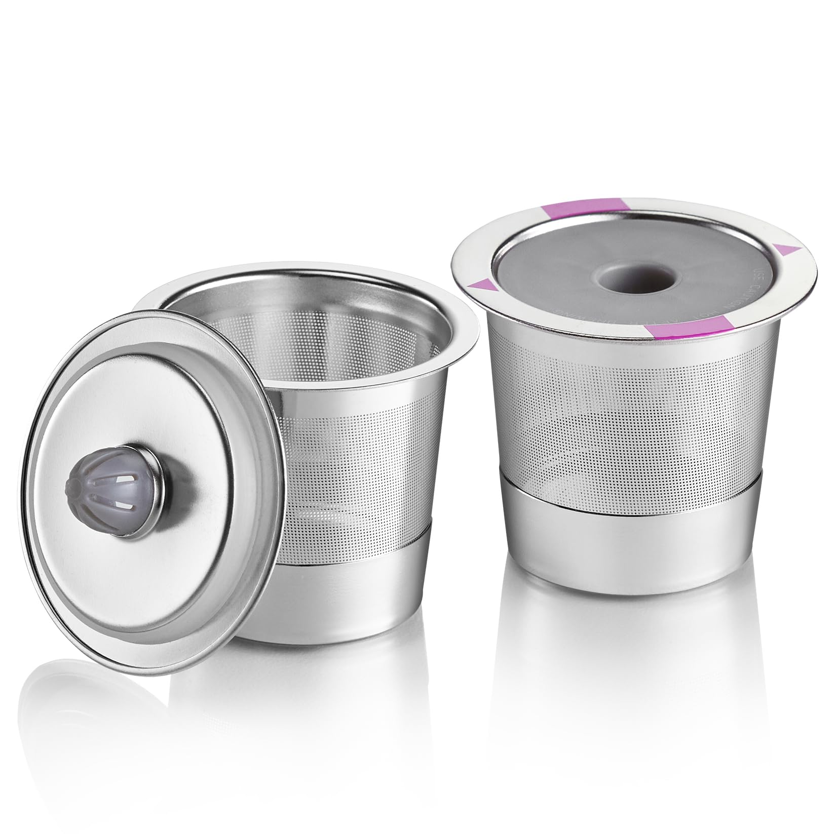 2 Pack Stainless Steel Reusable K Cups for Keurig Coffee Makers - Eco-Friendly Refillable K Cup Filters Compatible with All Keurig 1.0 & 2.0 Brewers | Perfect for Home, Office & Travel Use