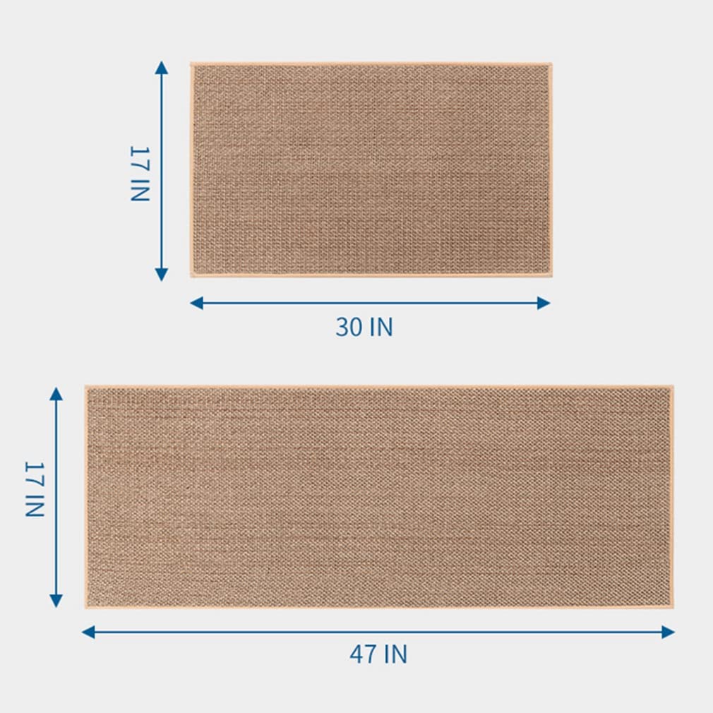 Farmhouse Kitchen Runner Rug - Non-Slip Anti-Fatigue Water Absorbent Soft Indoor Outdoor Rug - Perfect for Kitchen, Office, Laundry Room & Garage - Beige 24