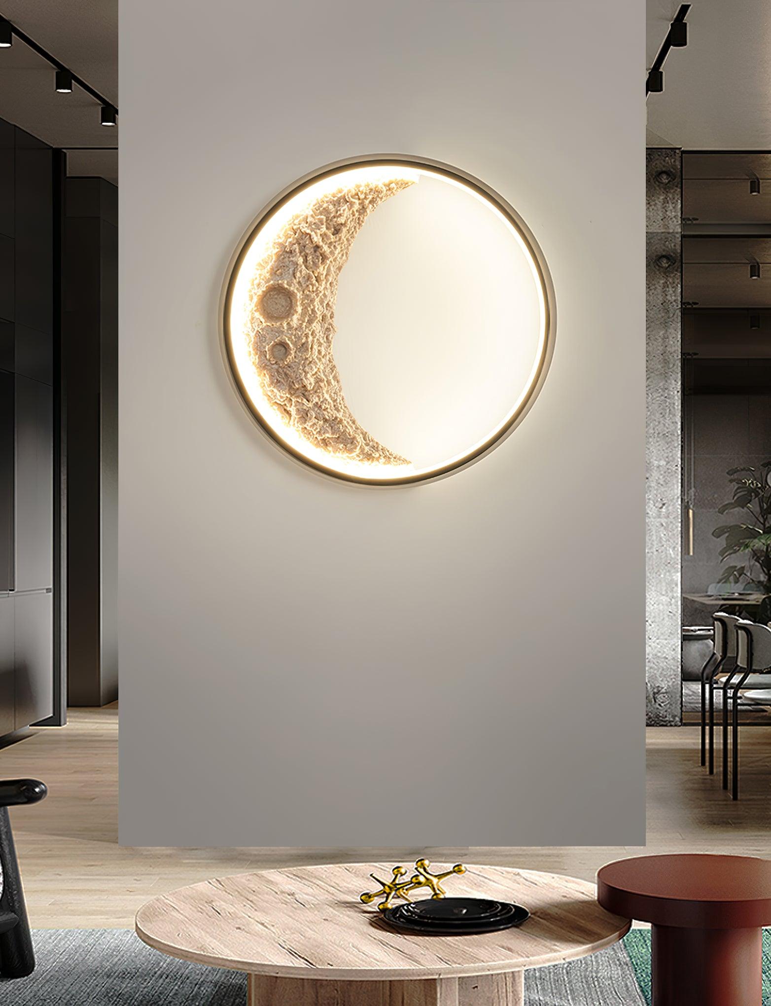 Moon Wall Lamp - Modern LED Night Light for Bedroom, Nursery & Living Room - Dimmable & Energy-Efficient Moon Phase Decor - Perfect for Relaxation & Ambient Lighting